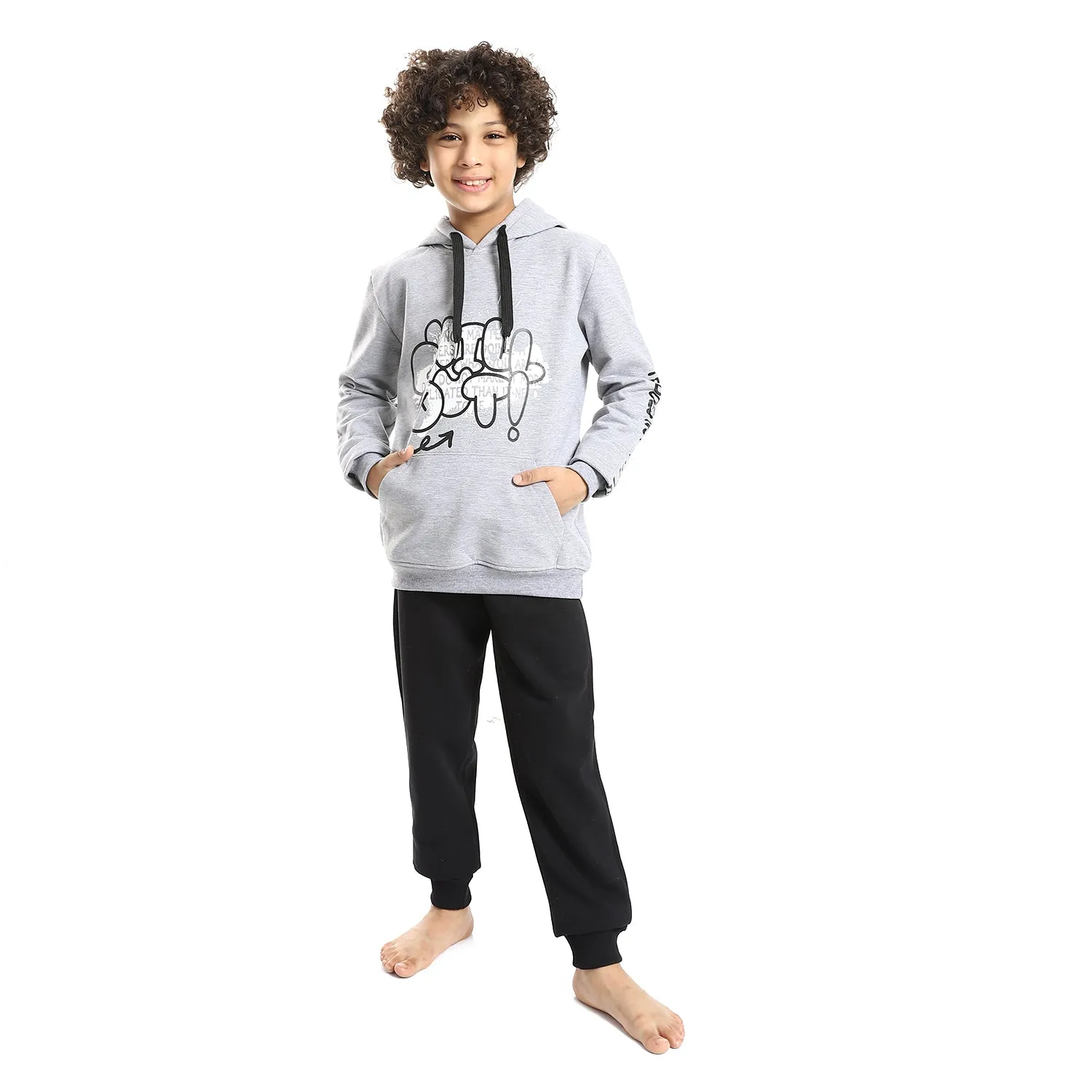 Boys' Winter Pajama Set, Hoodie and Pant - Grey