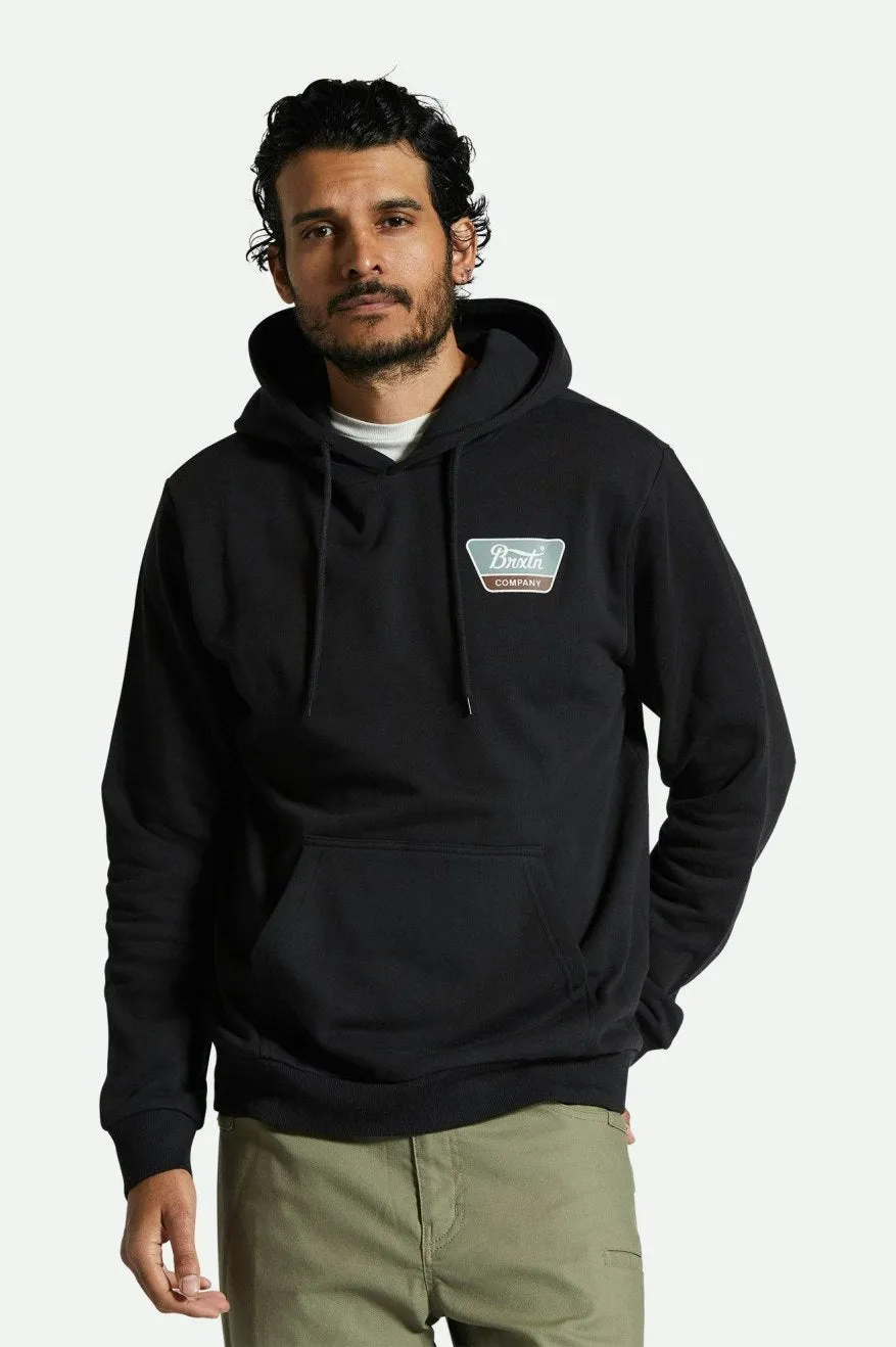 BRIXTON LINWOOD HOOD BLACK/CHINOIS GREEN/SEPIA