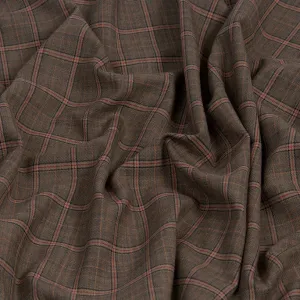 Brown Tartan Suiting Fabric 1065