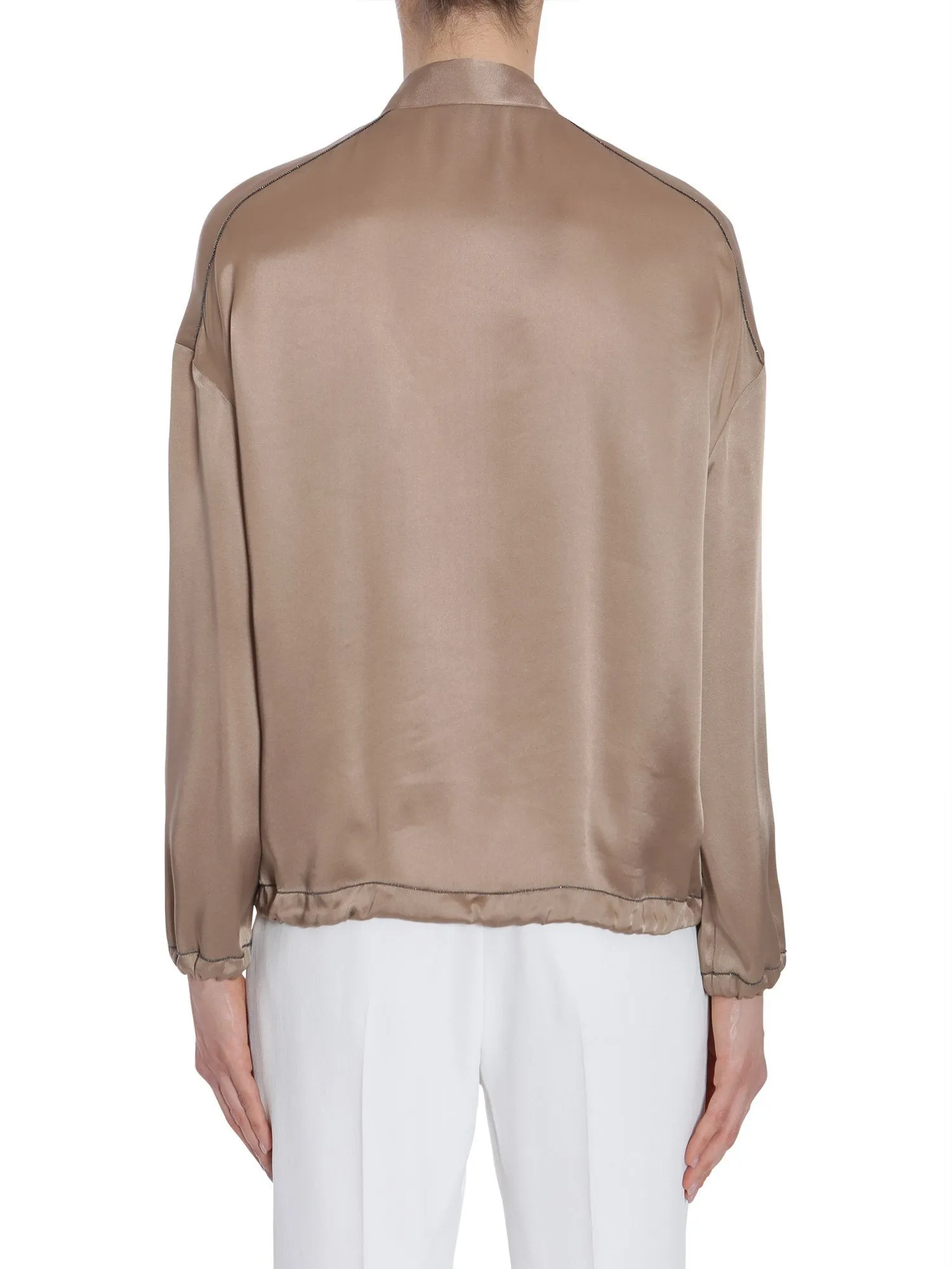 Brunello Cucinelli Silk Bomber Jacket