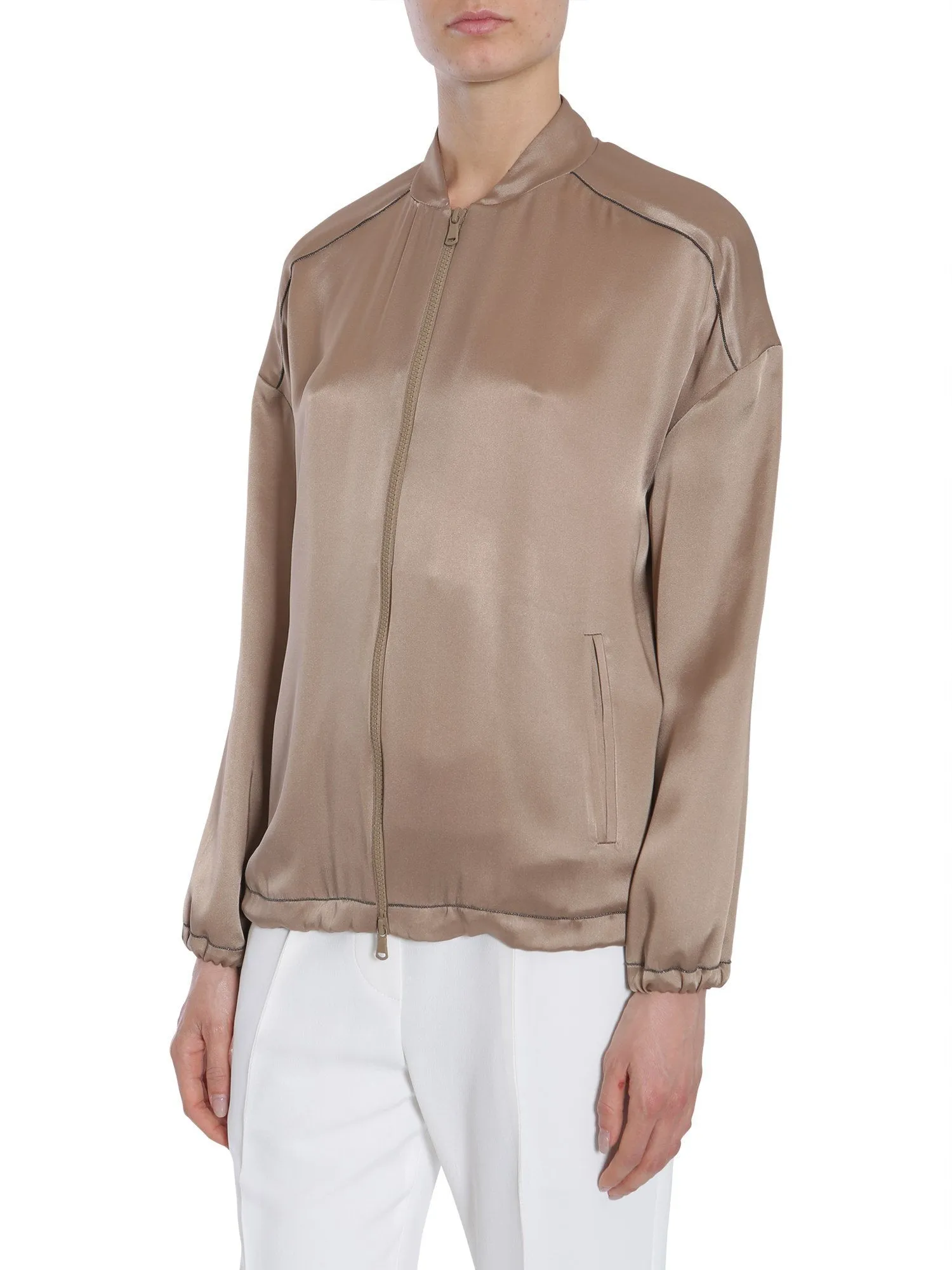 Brunello Cucinelli Silk Bomber Jacket