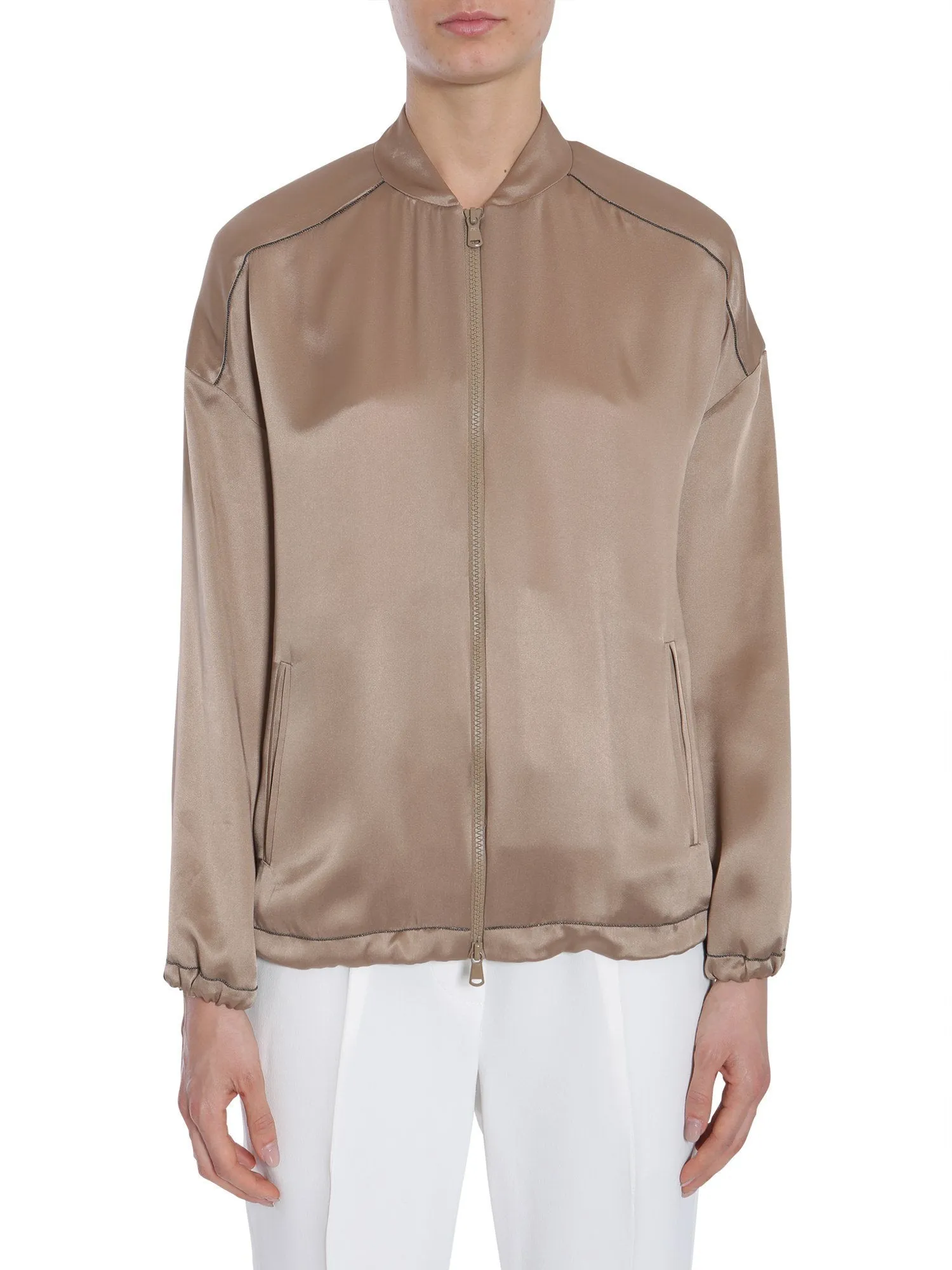 Brunello Cucinelli Silk Bomber Jacket