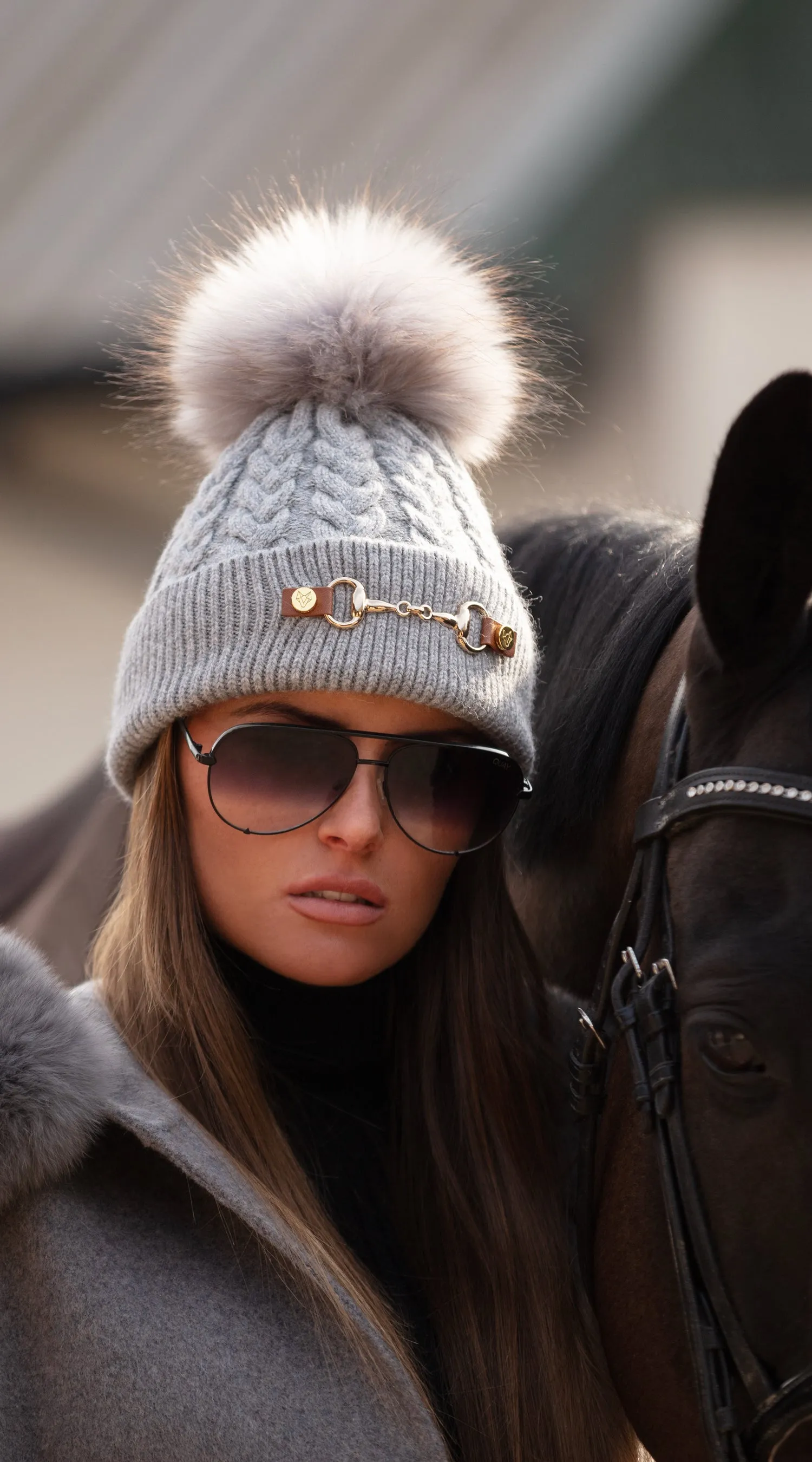 Burley Pom Pom Hat - Grey