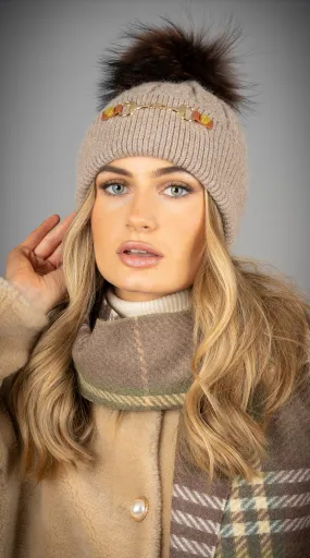 Burley Pom Pom Hat - Taupe