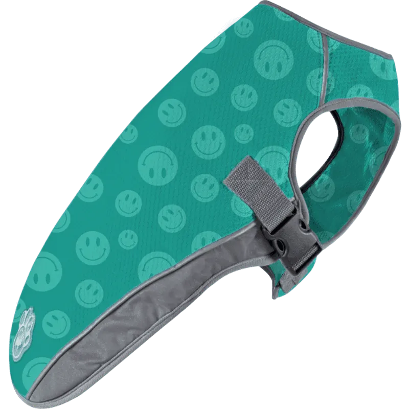 Canada Pooch Cooling Vest WetRveal Smiley Green