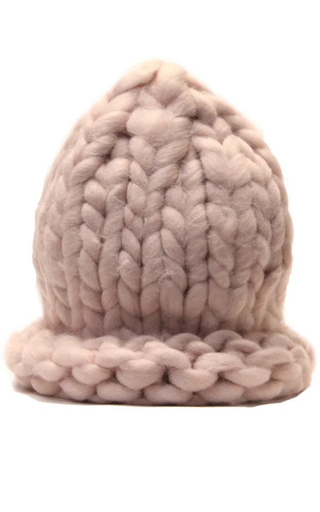 CAP040 Pink Knit Chunky Mango Hat