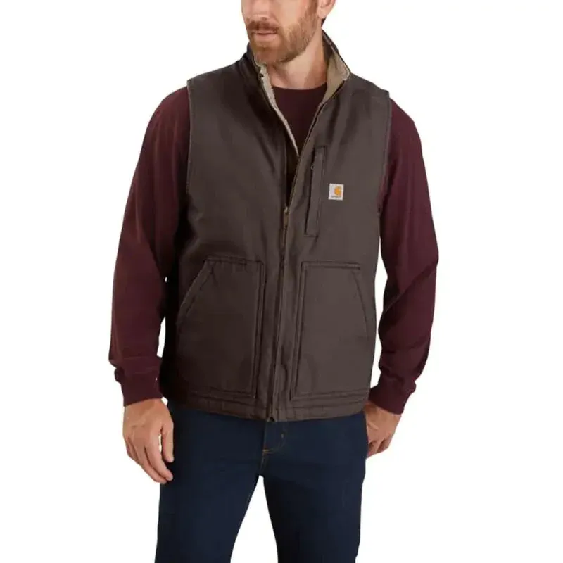 Carhartt Mock-Neck Sherpa Vest Dark Brown