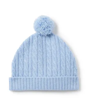 Cashmere Cable Hat Cornflower Blue