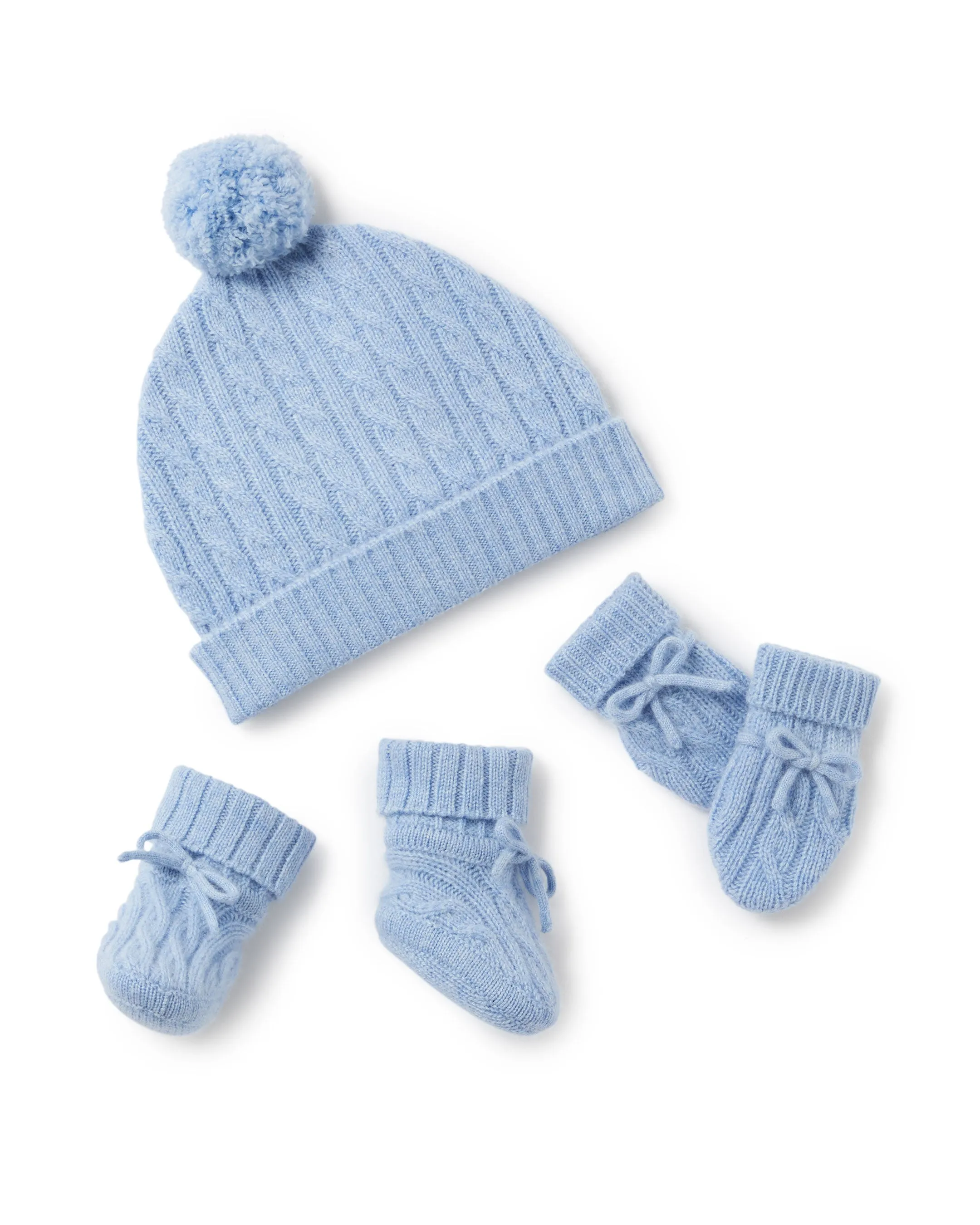 Cashmere Cable Hat Cornflower Blue