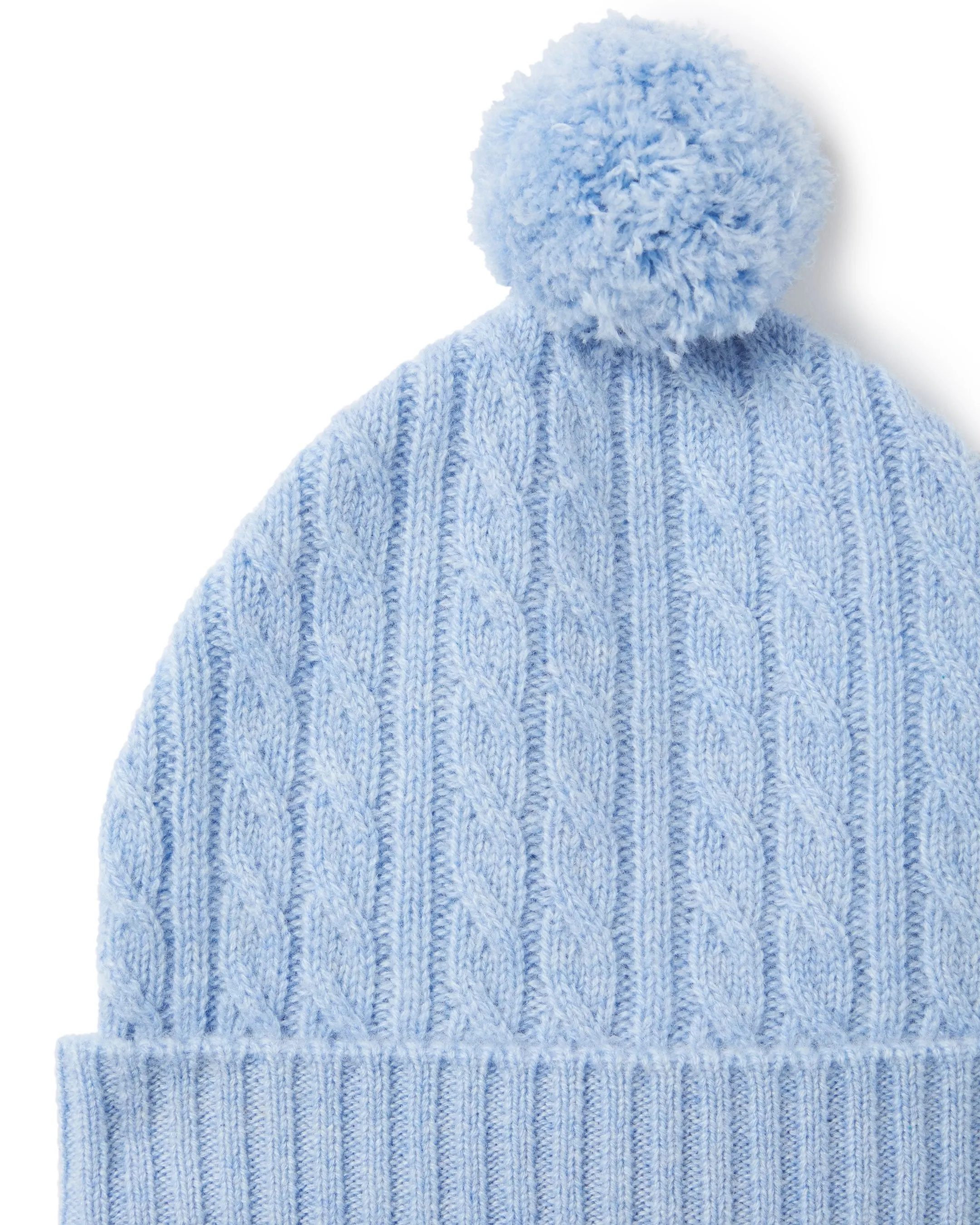 Cashmere Cable Hat Cornflower Blue