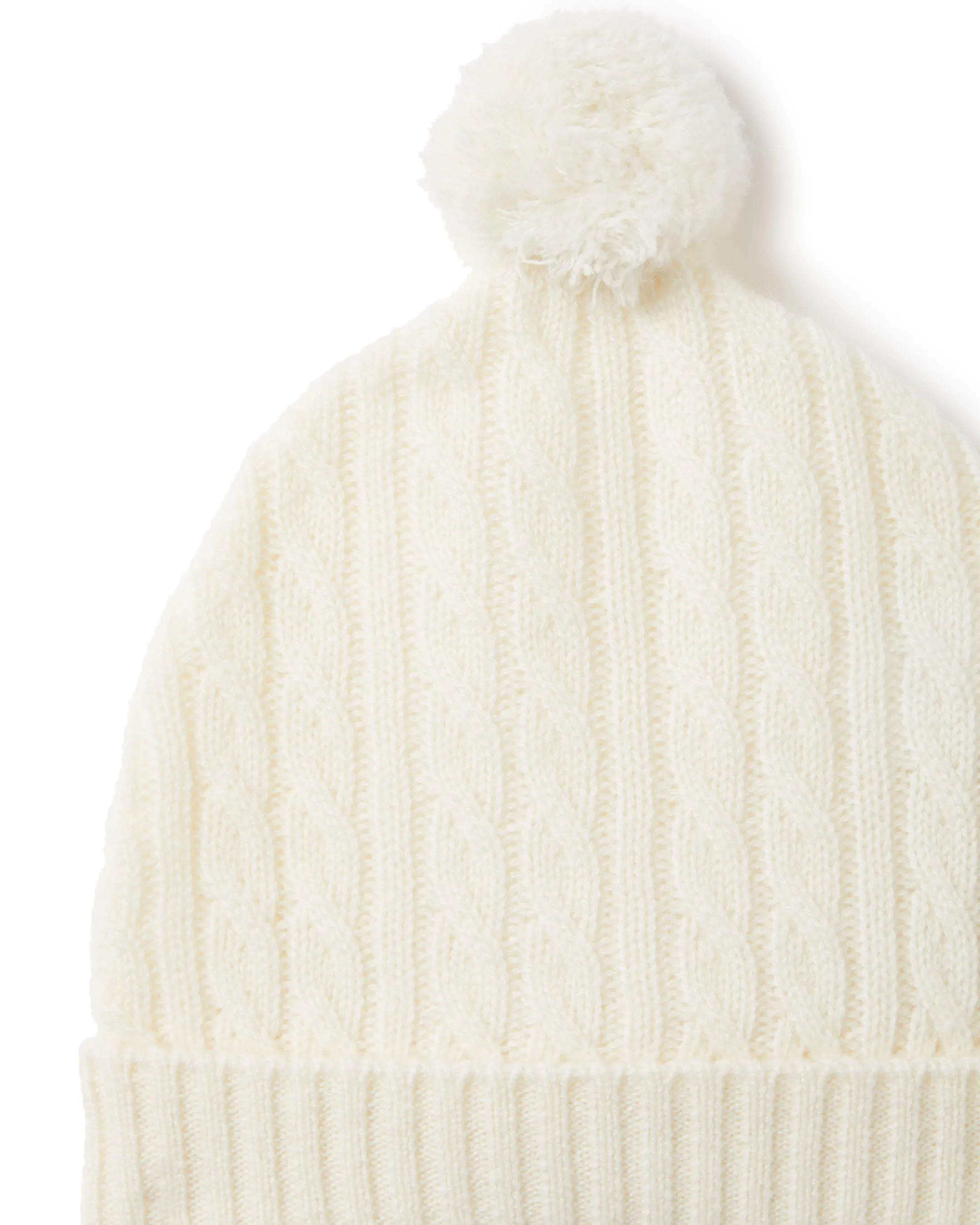 Cashmere Cable Hat New Ivory White