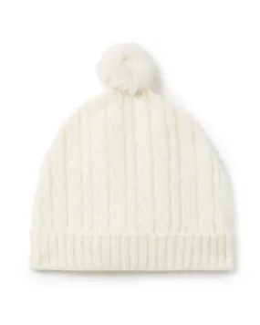 Cashmere Cable Hat New Ivory White