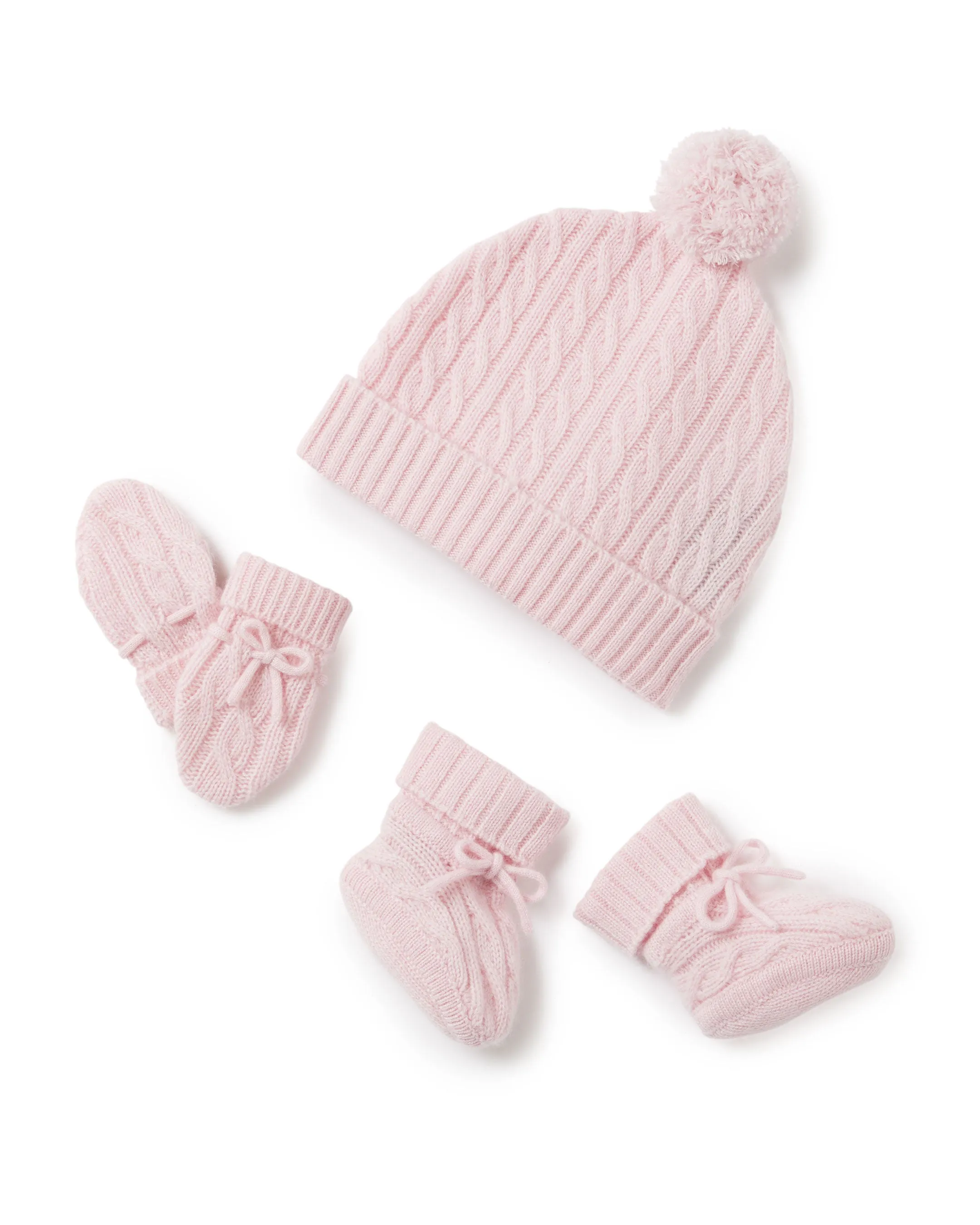 Cashmere Cable Hat Pale Pink