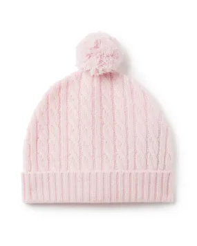 Cashmere Cable Hat Pale Pink