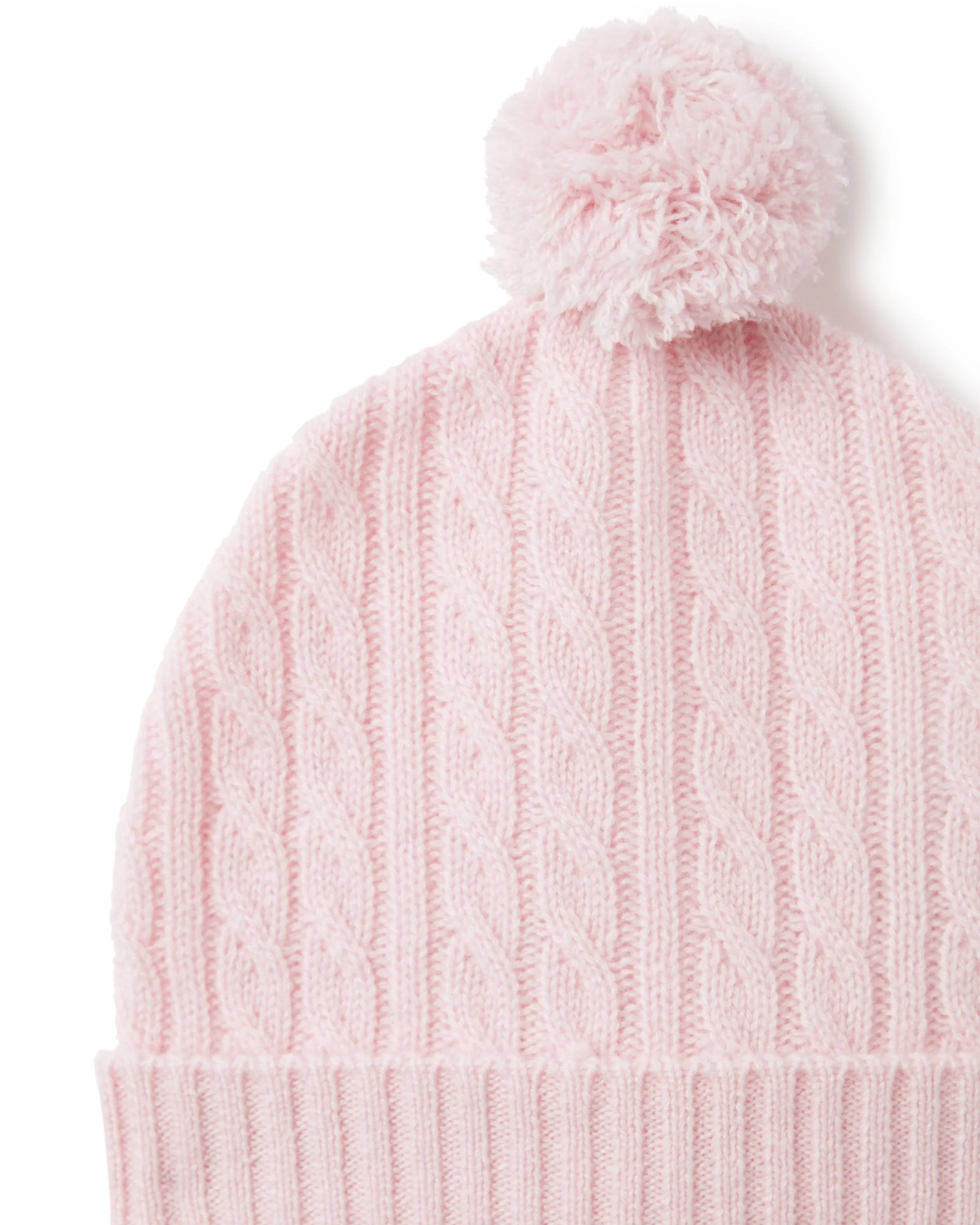 Cashmere Cable Hat Pale Pink