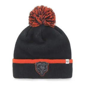 Chicago Bears 47 Brand Navy Orange Baraka Knit Cuffed Poofball Beanie Hat Cap