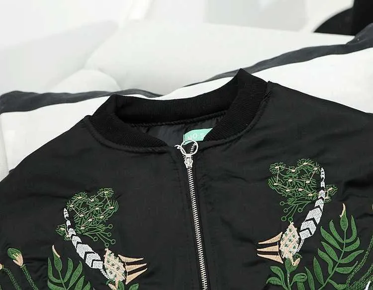 Chinese Plants Embroidery Black Silk Outwear Jacket