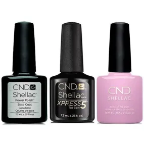 CND - Shellac Xpress5 Combo - Base, Top & Coquette (0.25 oz)