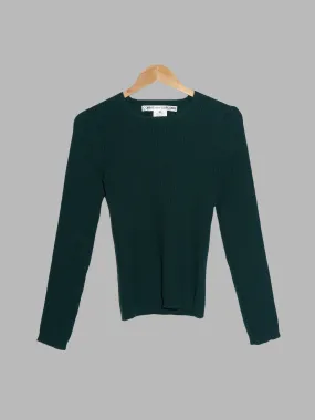 Comme des Garcons 1996 bottle green wool rib knit jumper - M S