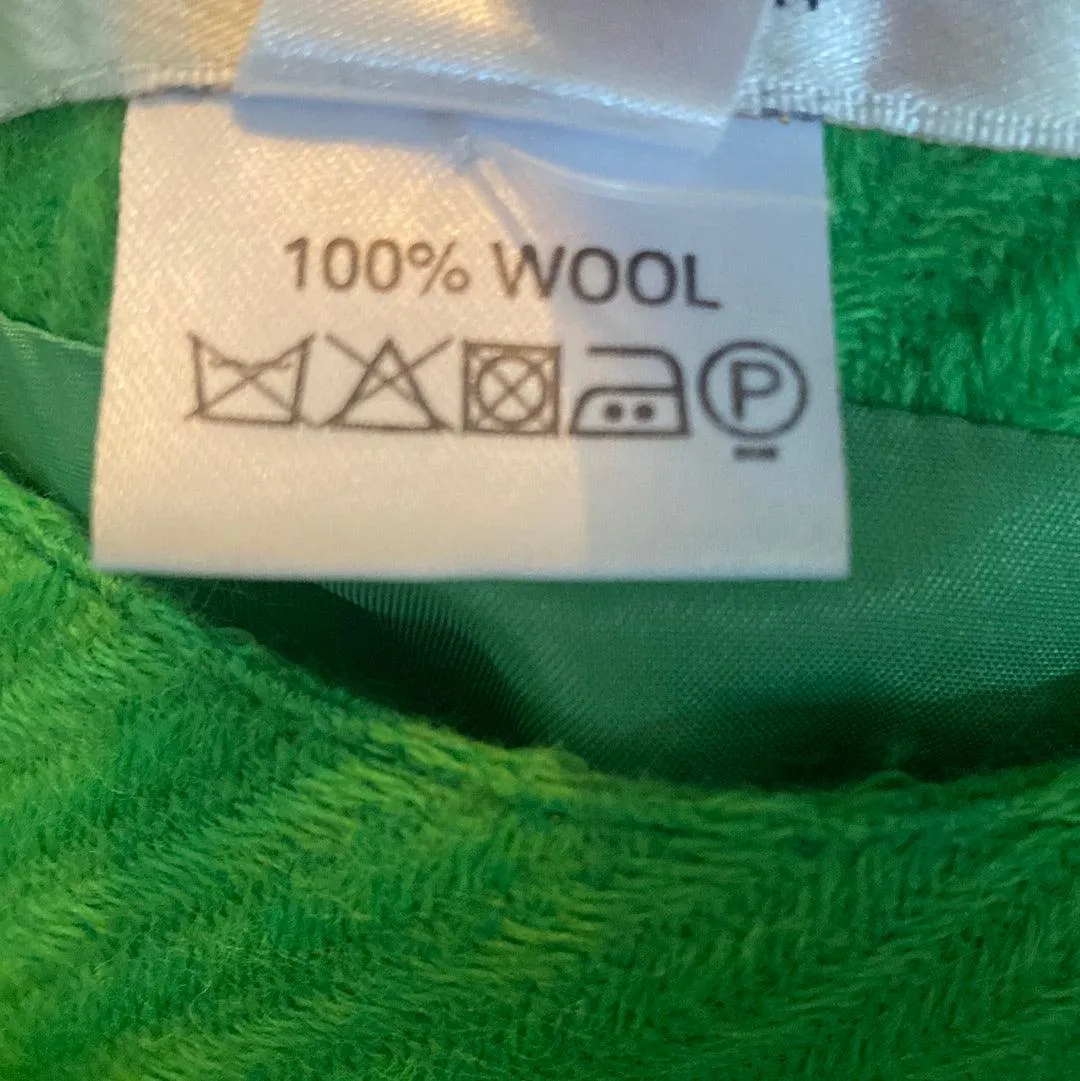 Concerto London Vintage Wool Skirt. Green. UK Size14