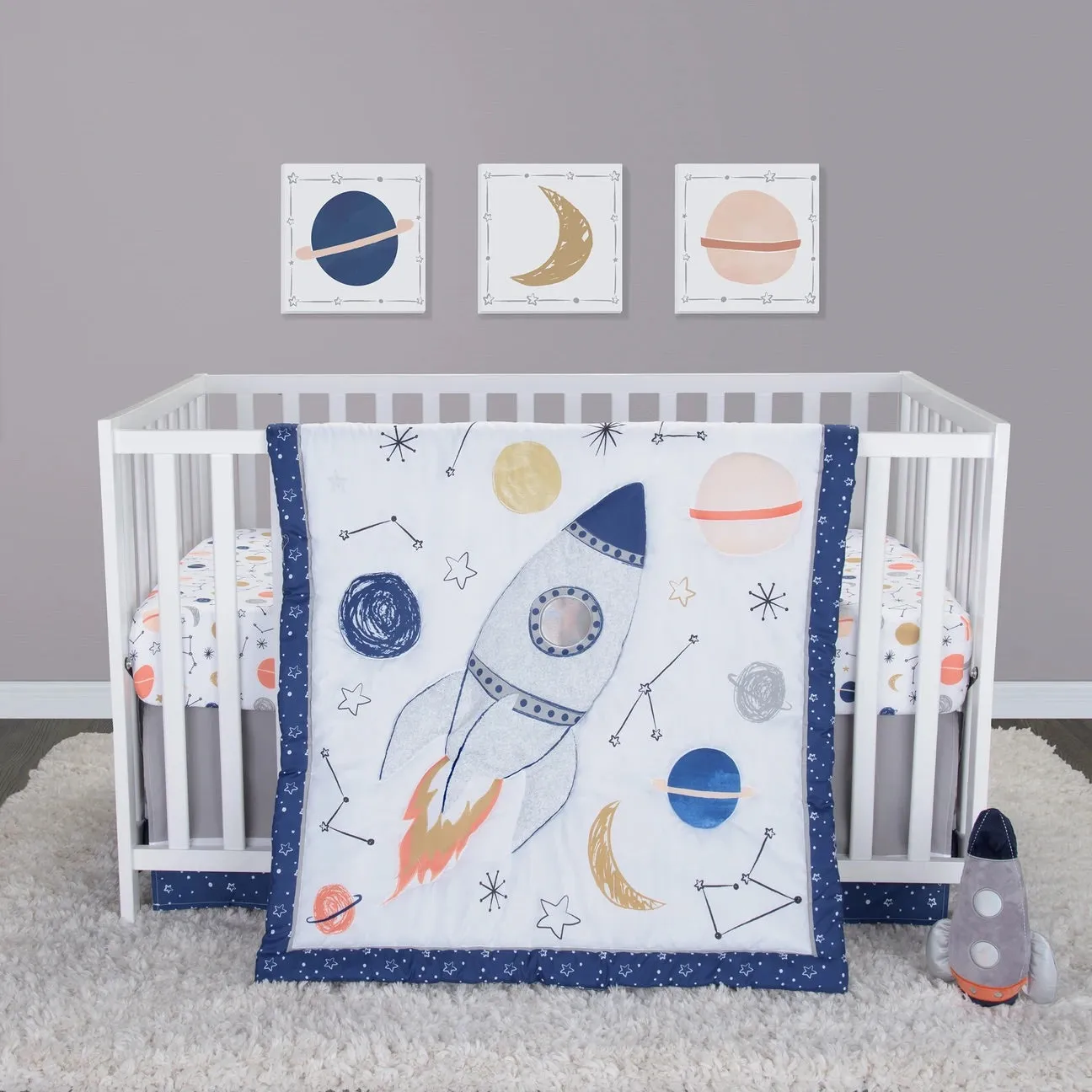 Cosmic Rocket 4pcs crib set