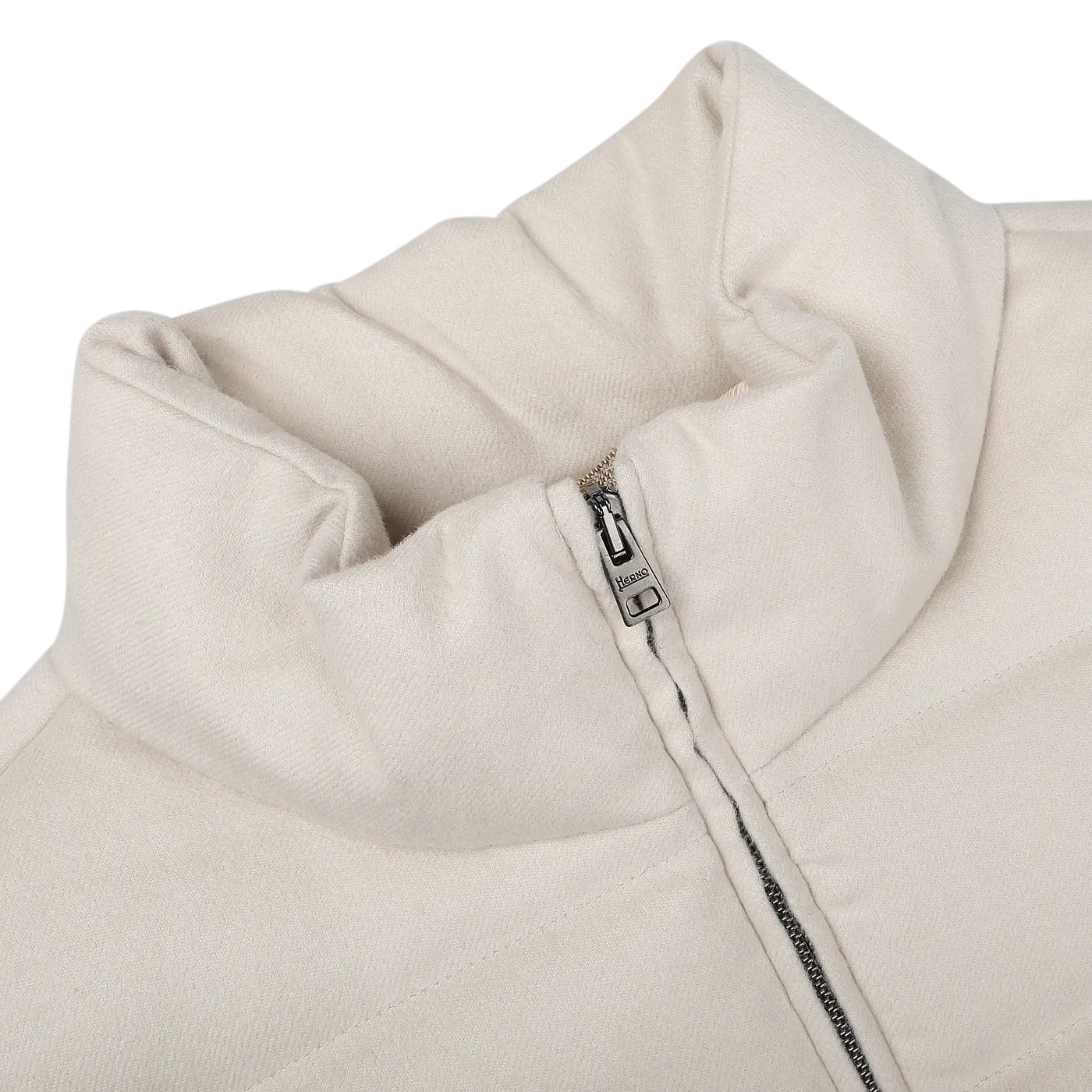 Cream Beige Cashmere Silk Bomber Jacket