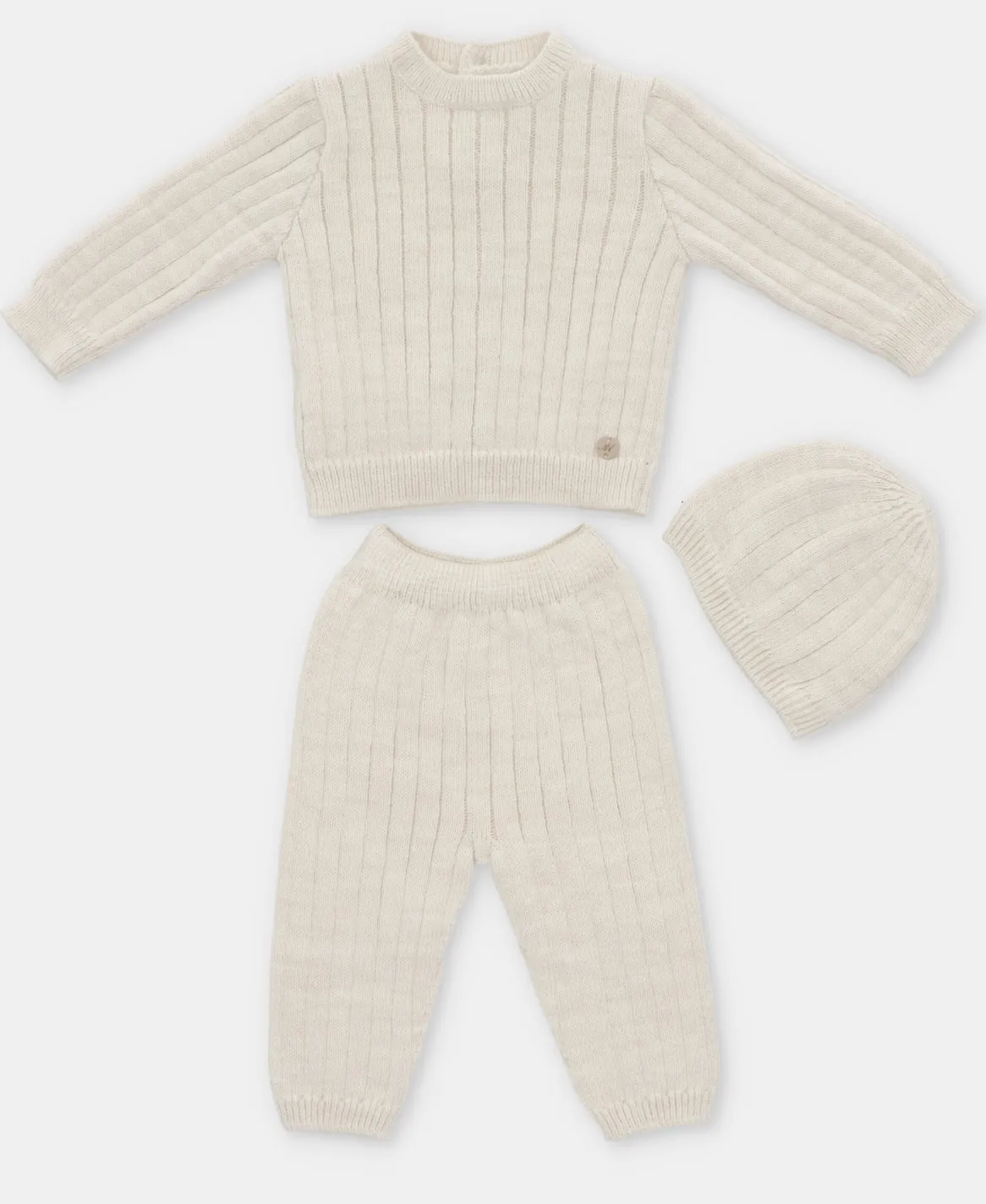 Cream Knit Layette Set