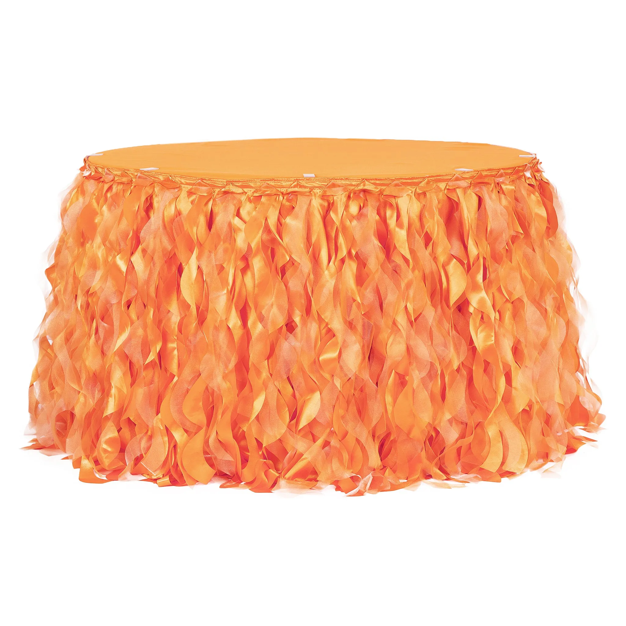 Curly Willow 14ft Table Skirt - Orange