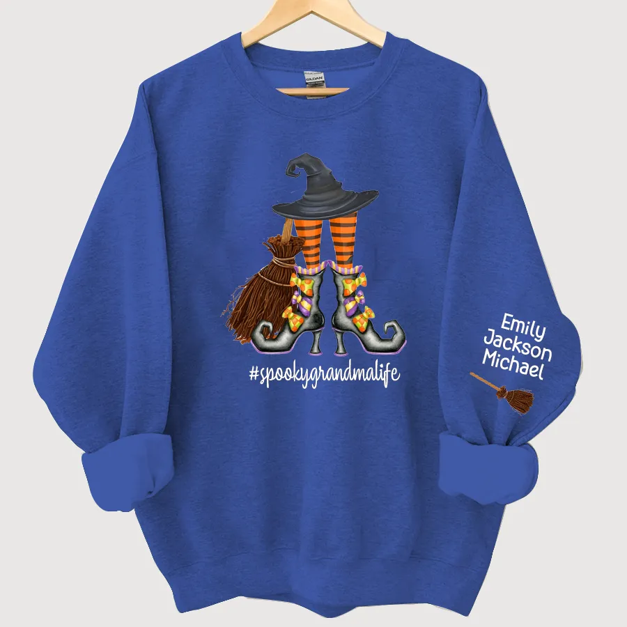 Customized Hat, Shoes, Broom Witch Halloween Sweatshirt