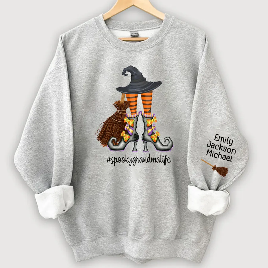 Customized Hat, Shoes, Broom Witch Halloween Sweatshirt