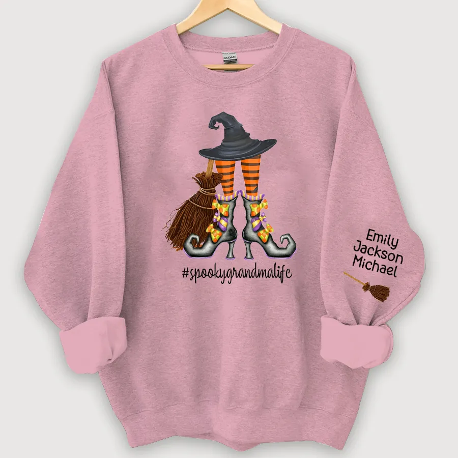 Customized Hat, Shoes, Broom Witch Halloween Sweatshirt