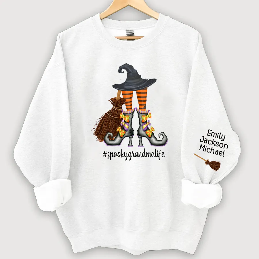 Customized Hat, Shoes, Broom Witch Halloween Sweatshirt