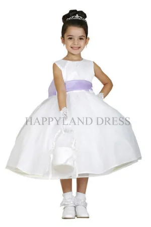 D5165 Satin and Organza with Sash Dress