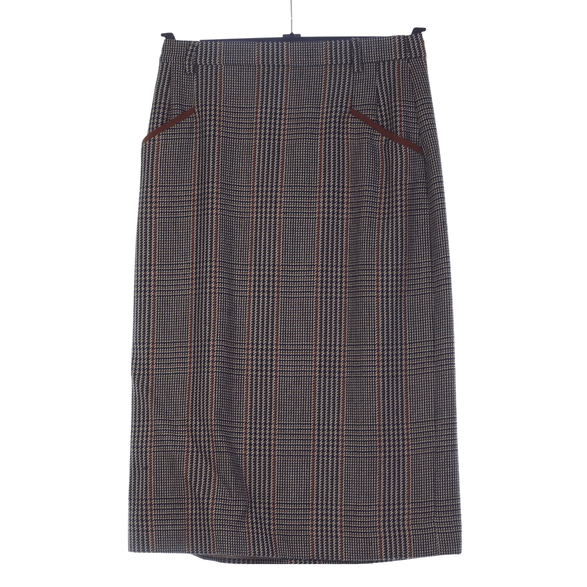 Daks Vintage Wool Skirt Check Pattern Brown UK 10