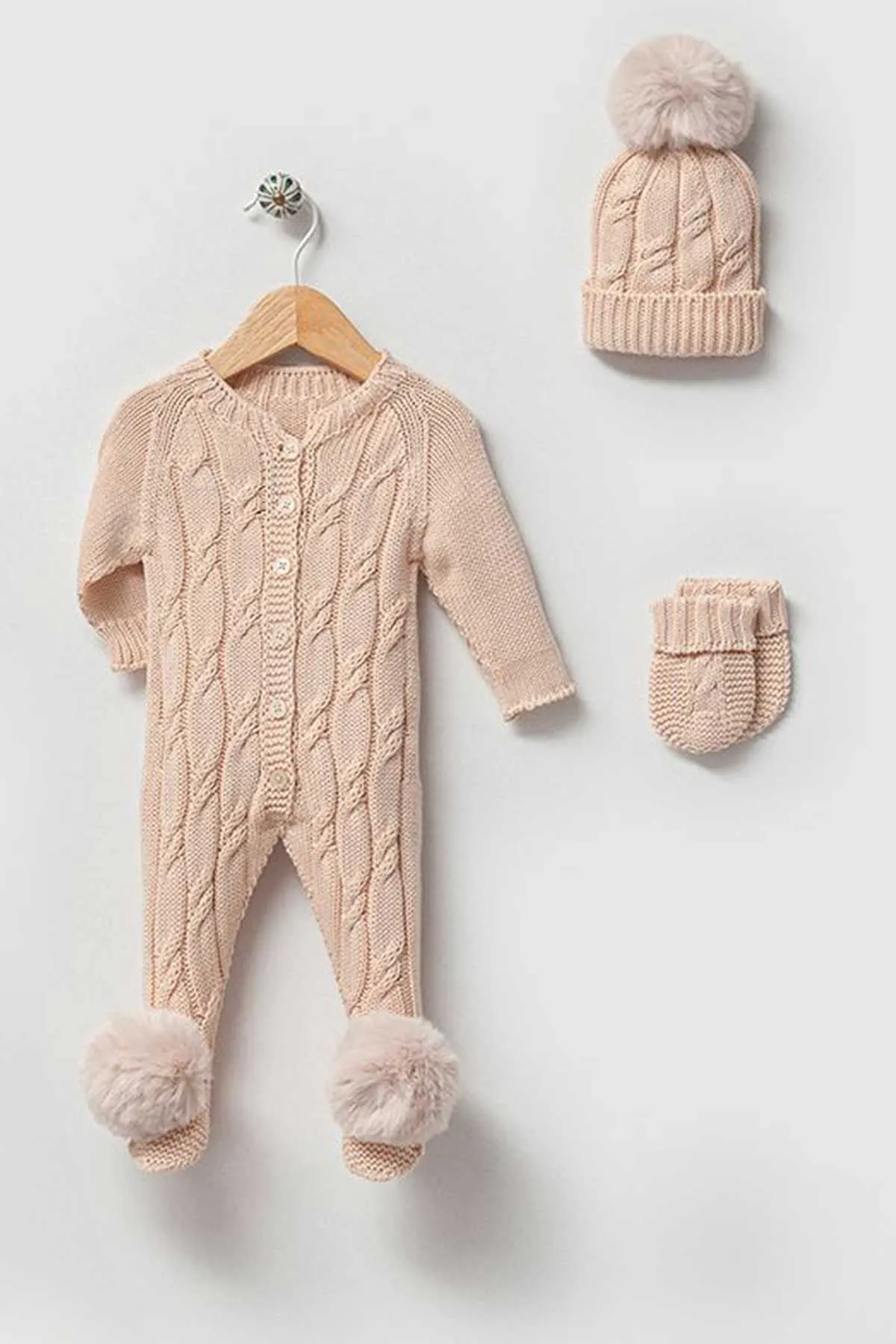 Daniel Beige Newborn Knit Coming Home Set (5 Pcs)