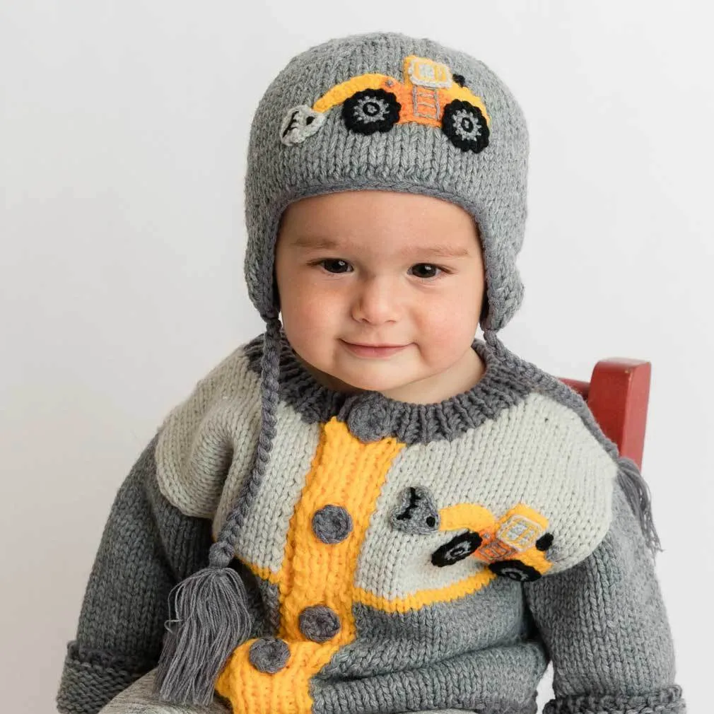 Digger Backhoe Beanie Hat for Babies, Toddlers & Kids