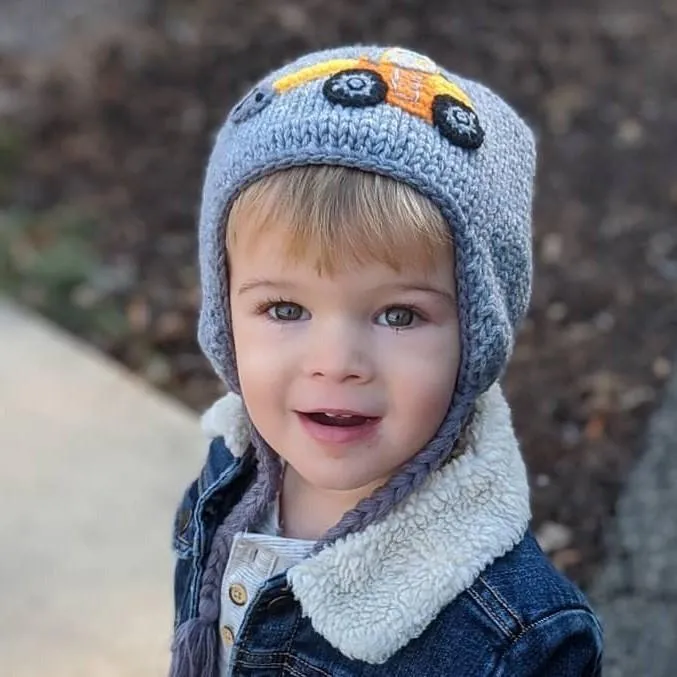 Digger Backhoe Beanie Hat for Babies, Toddlers & Kids