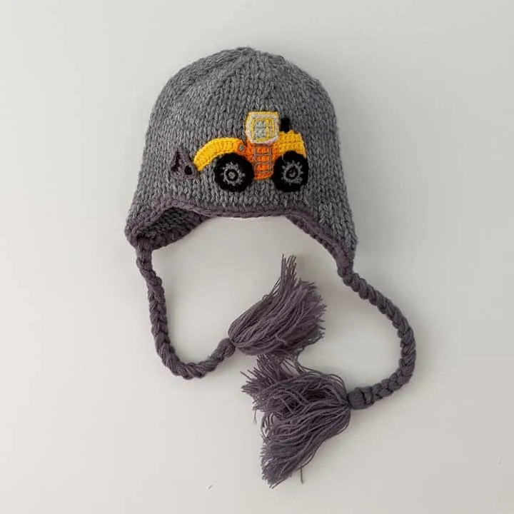 Digger Backhoe Beanie Hat for Babies, Toddlers & Kids