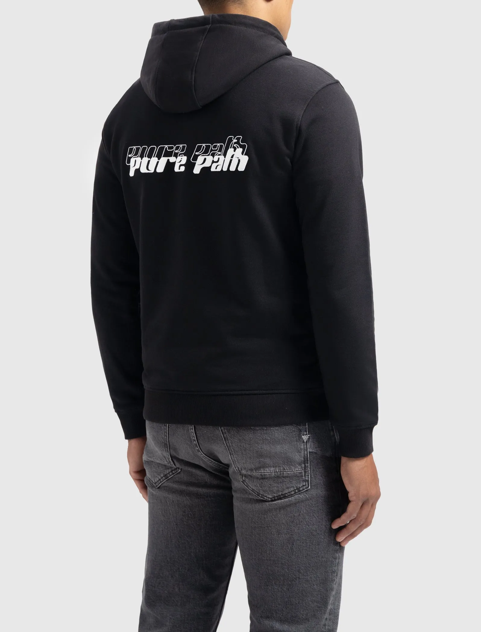 Dimensional Script Hoodie | Black