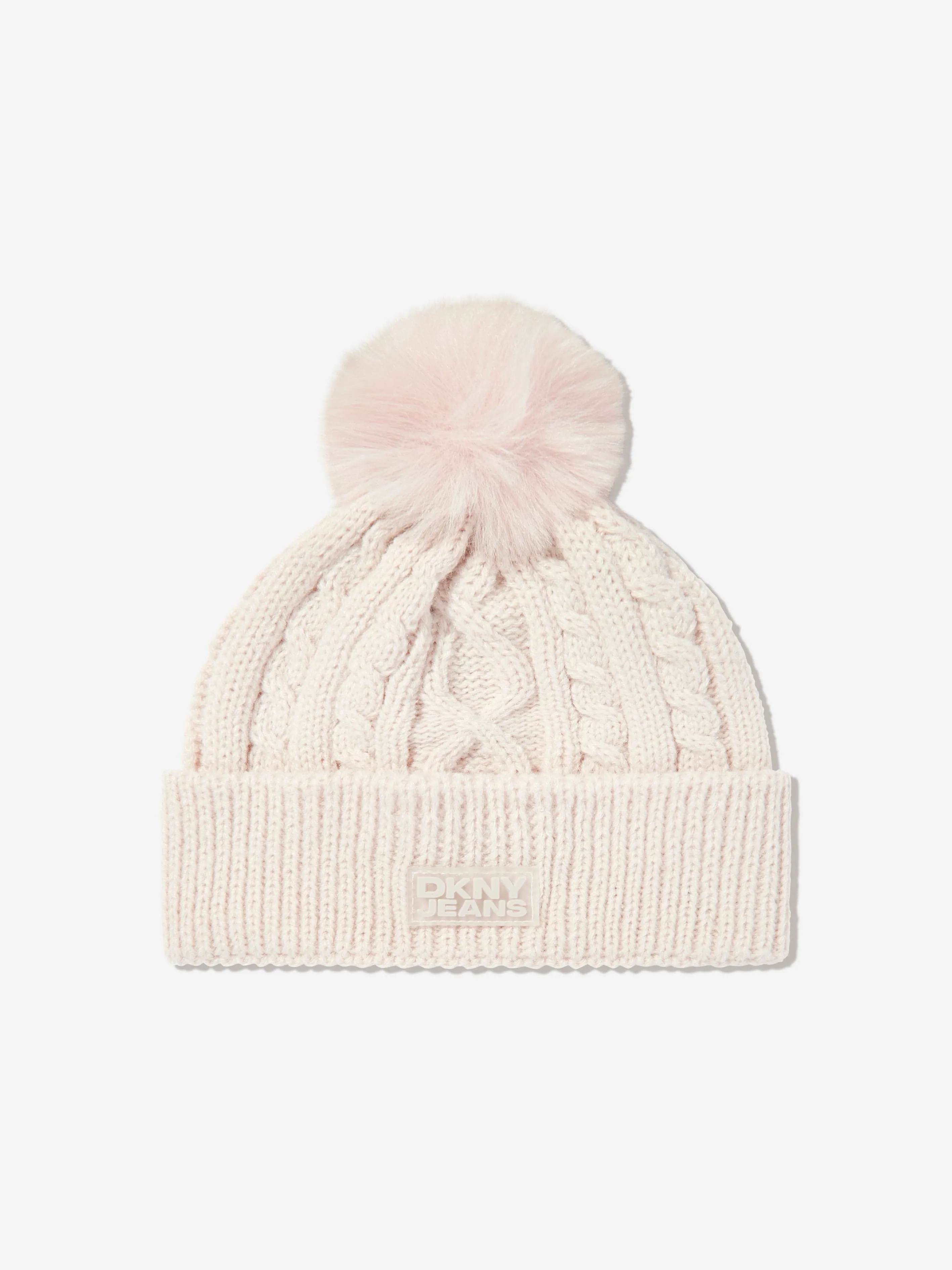 DKNY Baby Pom Pom Knitted Hat and Socks Set in Beige