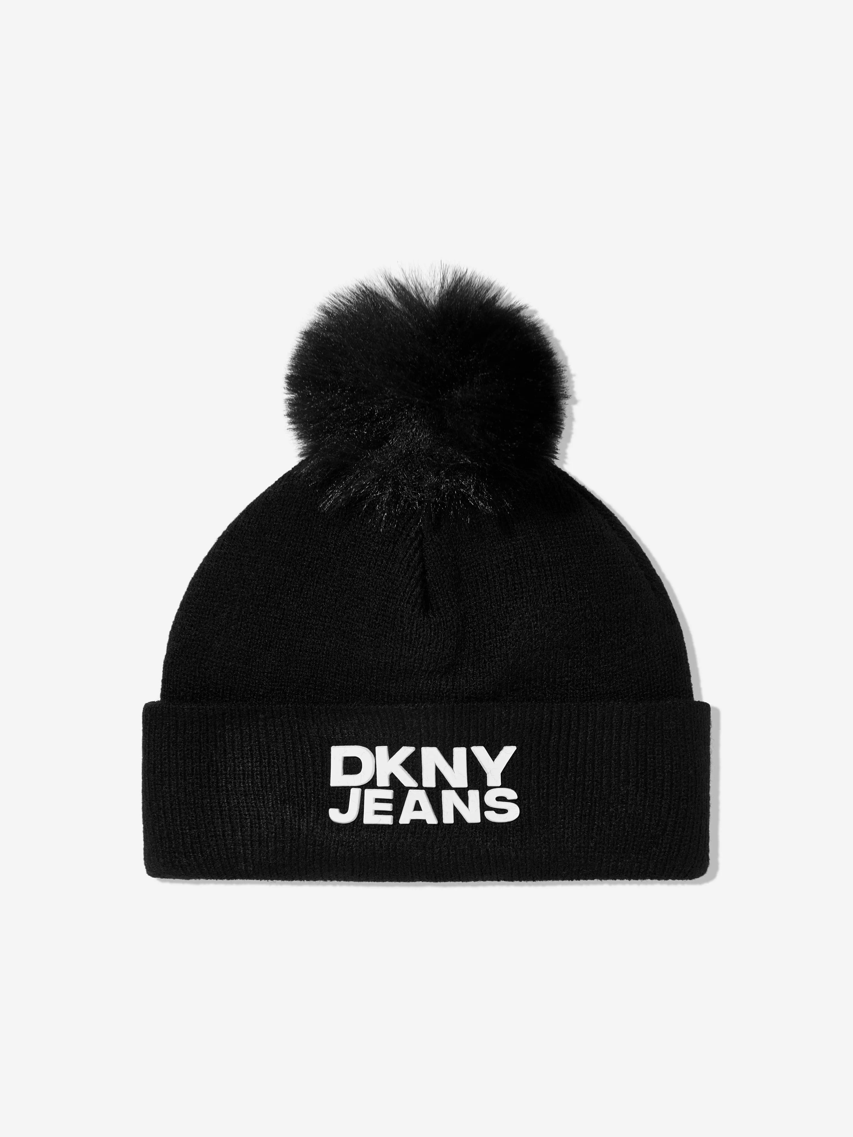 DKNY Baby Pom Pom Knitted Hat and Socks Set in Black