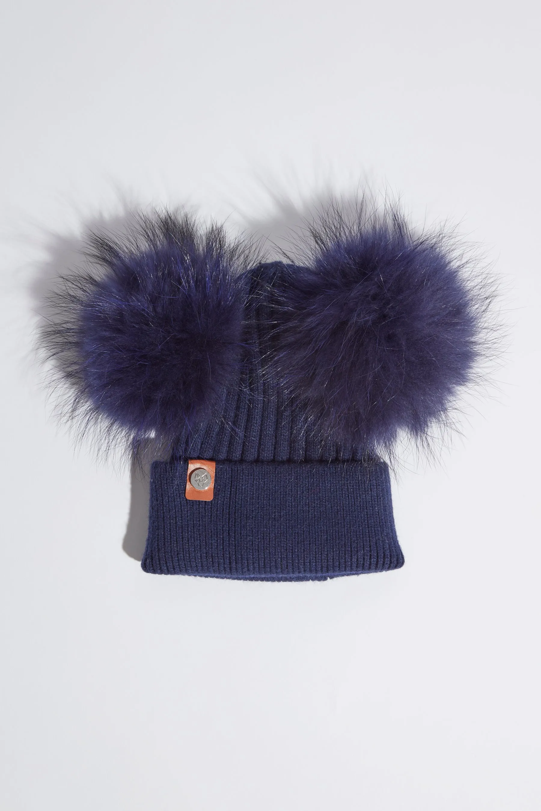 Double Harley Pom Pom Hat - Navy