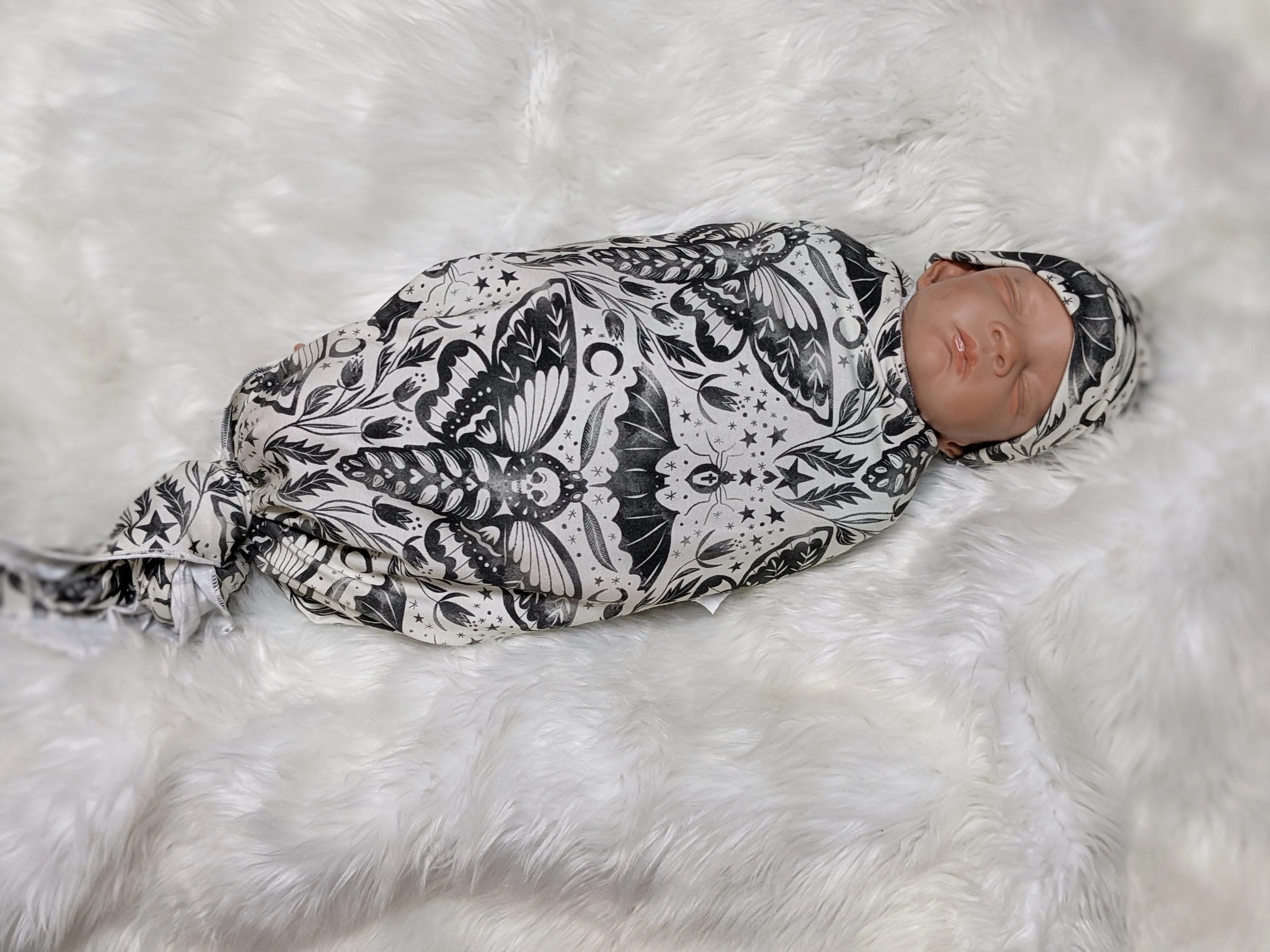 Dragon Baby Blanket,Rainbow Fire Mythical Fantasy Swaddle   Hat or Headband,Heavy Metal Baby,