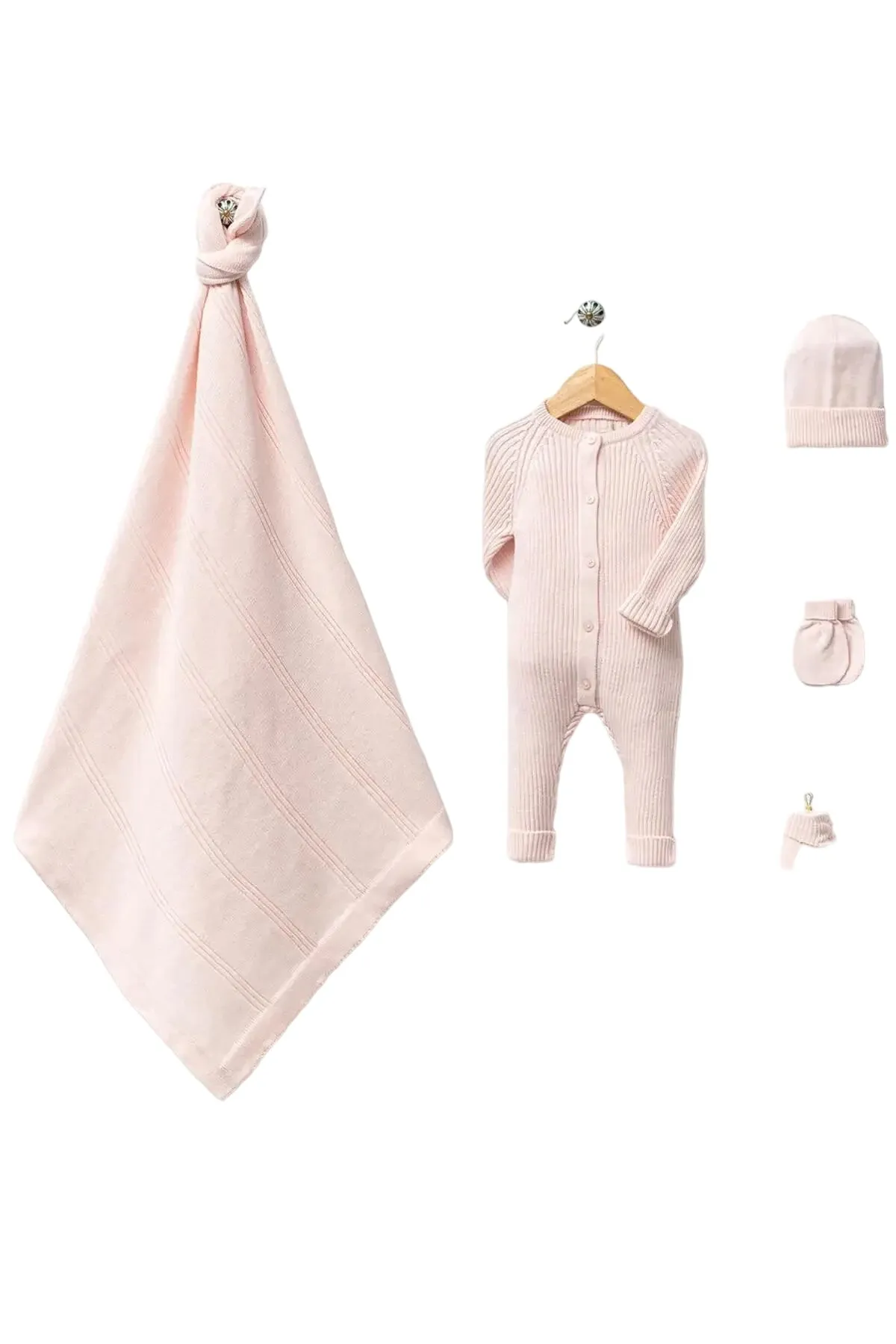 Elliot Pink Newborn Knitwear Coming Home Set (5 Pcs)