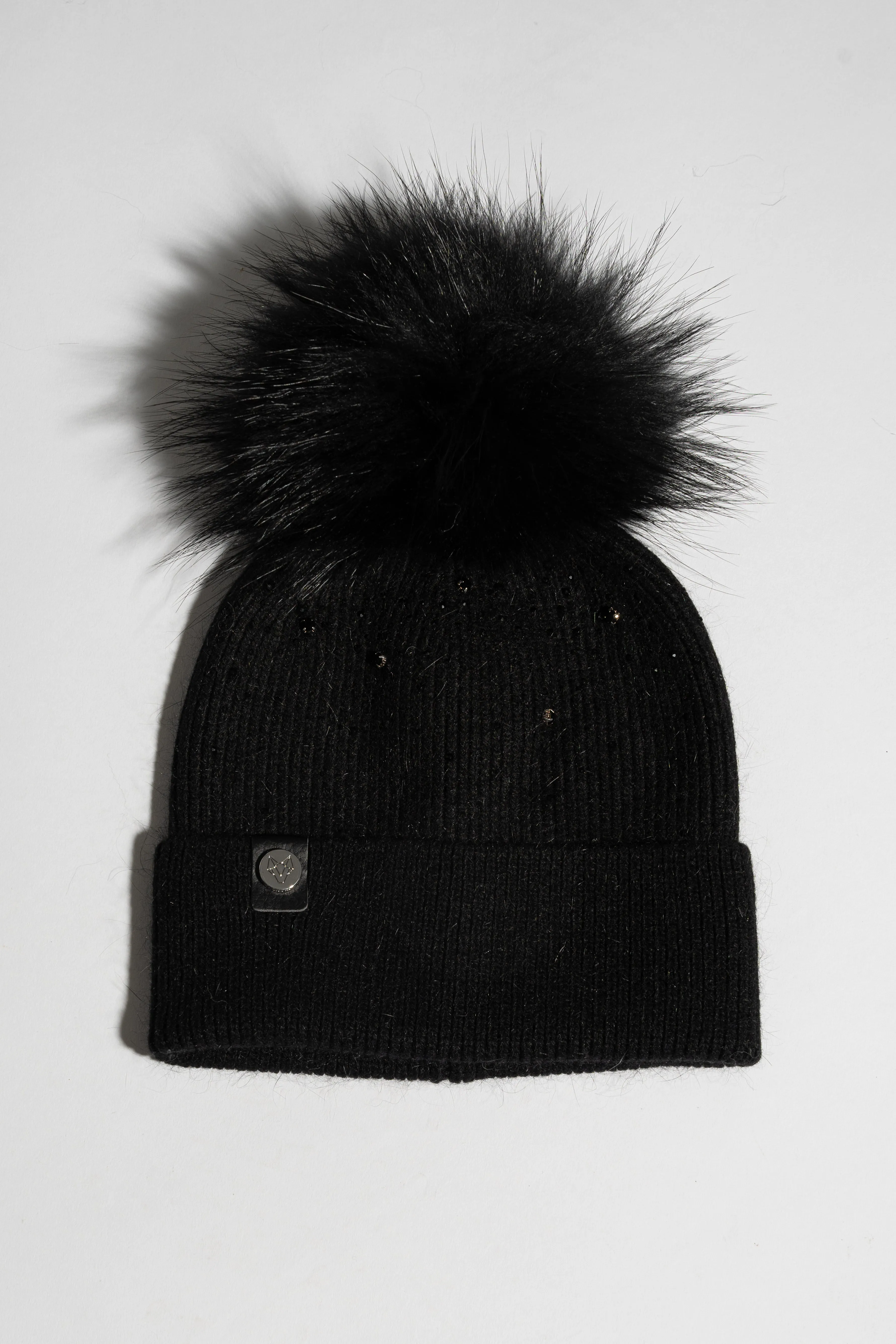 Elvie Pom Pom Hat - Black