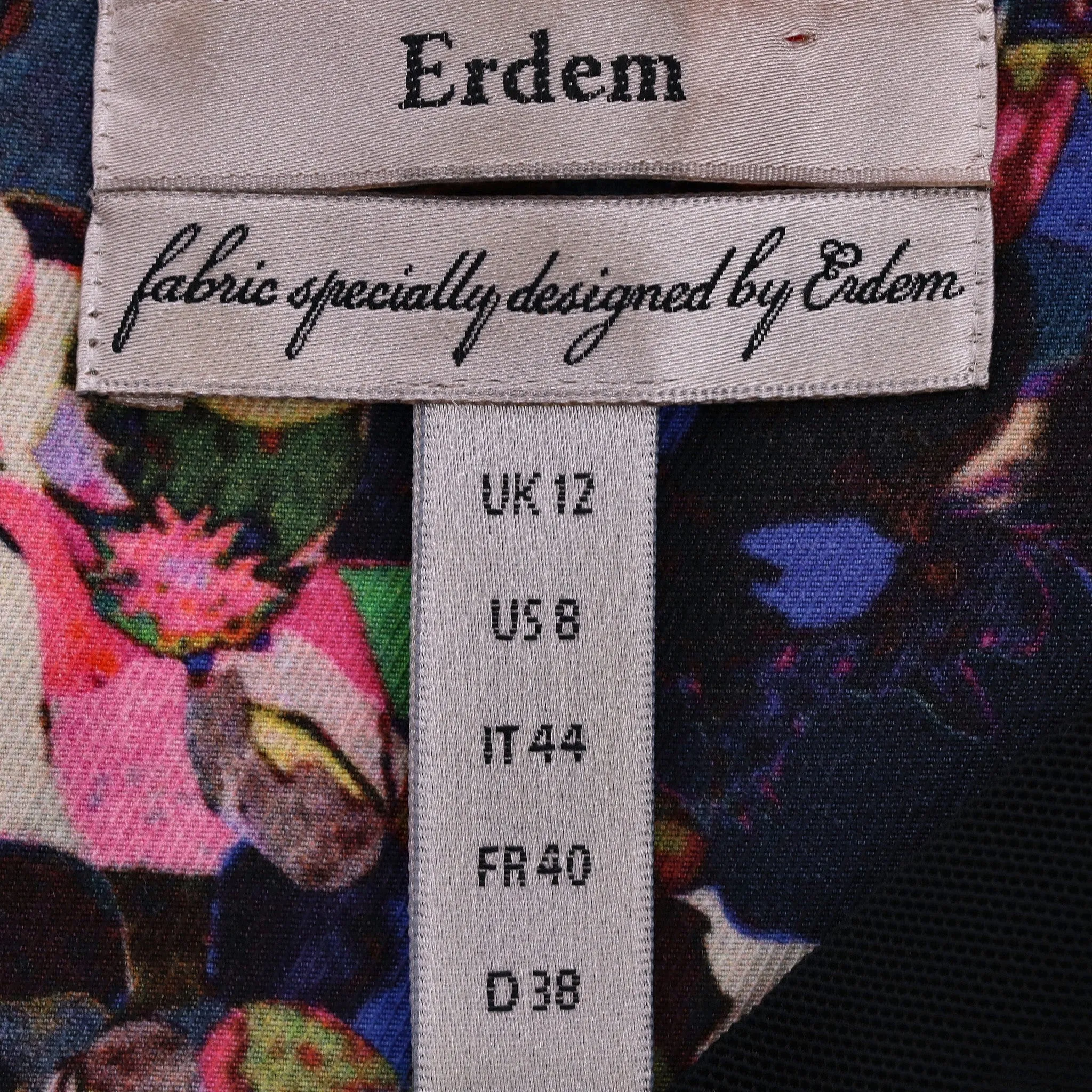 Erdem Cotton Blend Floral Print Sheath Dress. Size 12UK