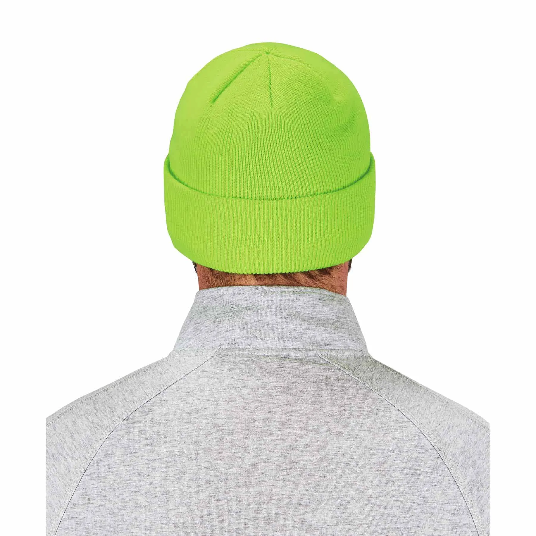 Ergodyne 16806 6806  Lime Cuffed Rib Knit Beanie Hat