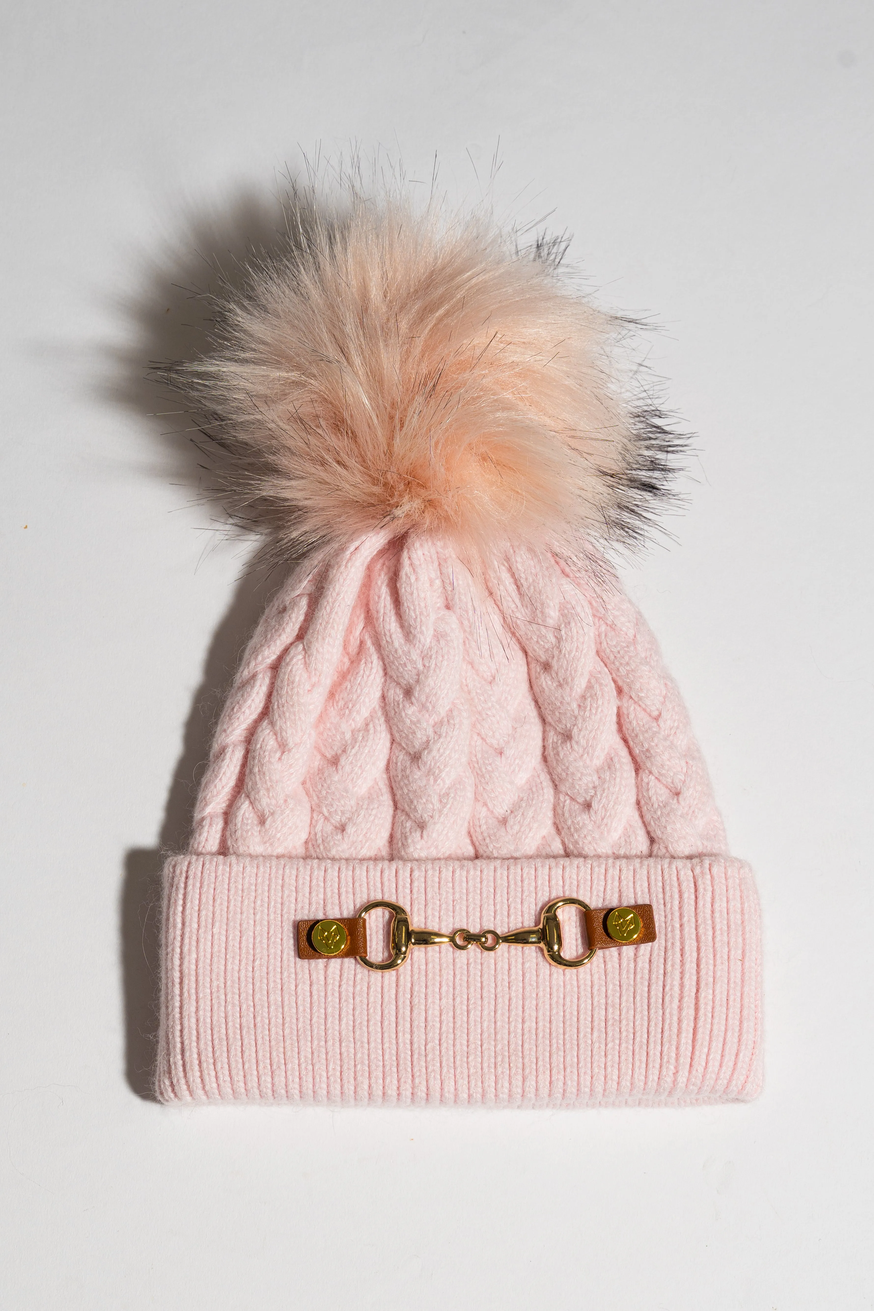 Faux Burley Pom Pom Hat - Pink