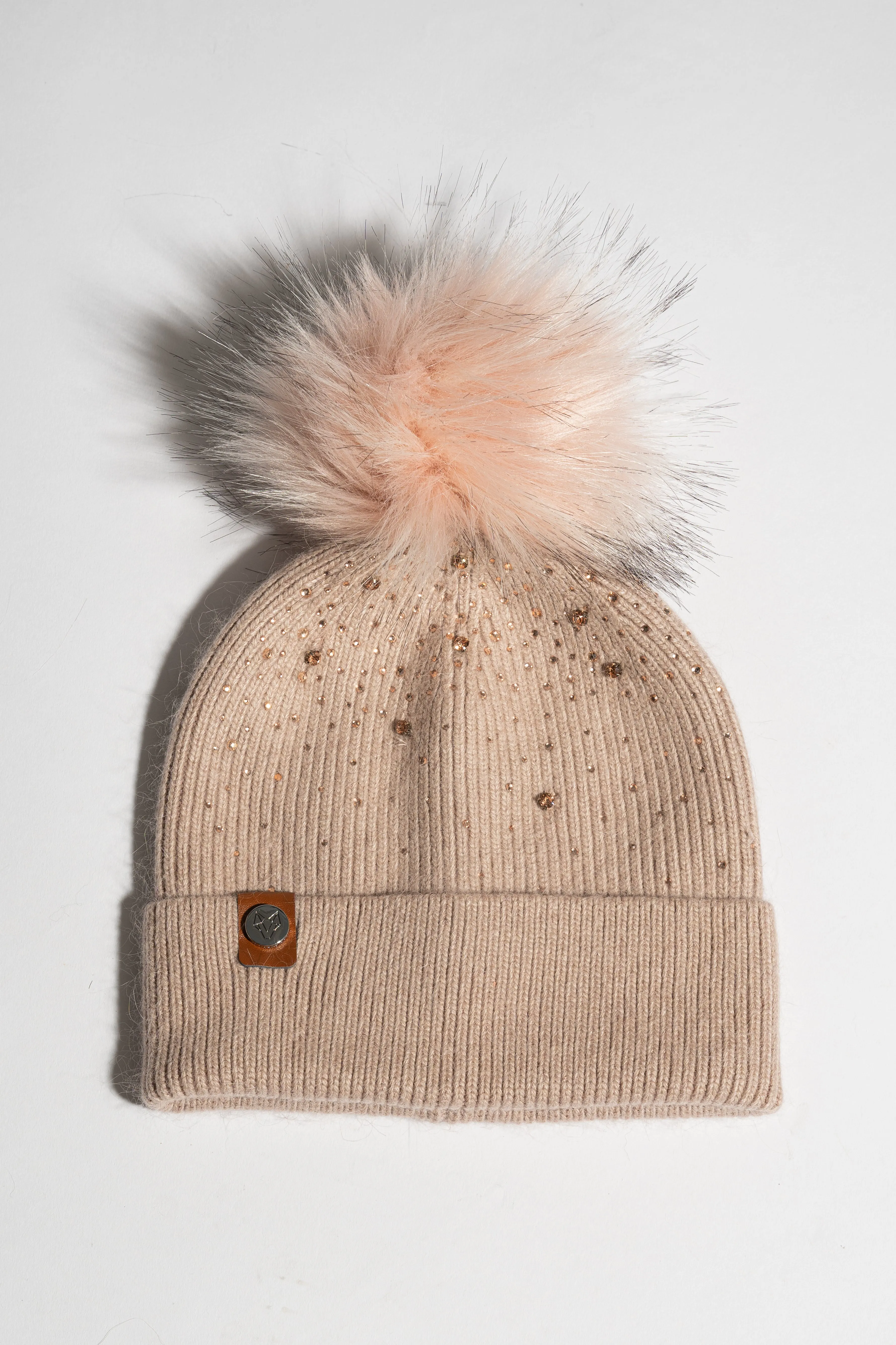 Faux Elvie Pom Pom Hat - Blush