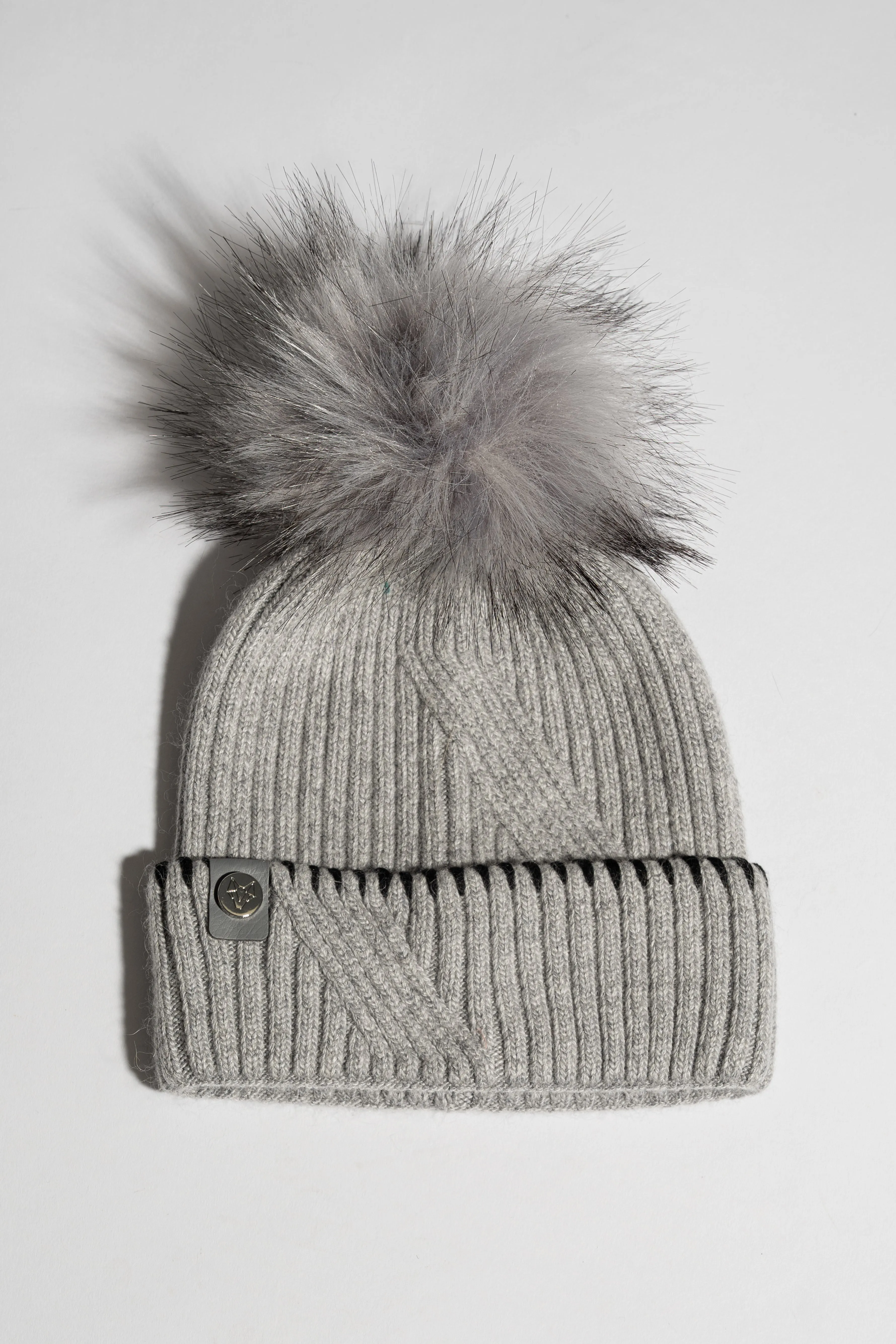 Faux Finley Pom Pom Hat - Grey